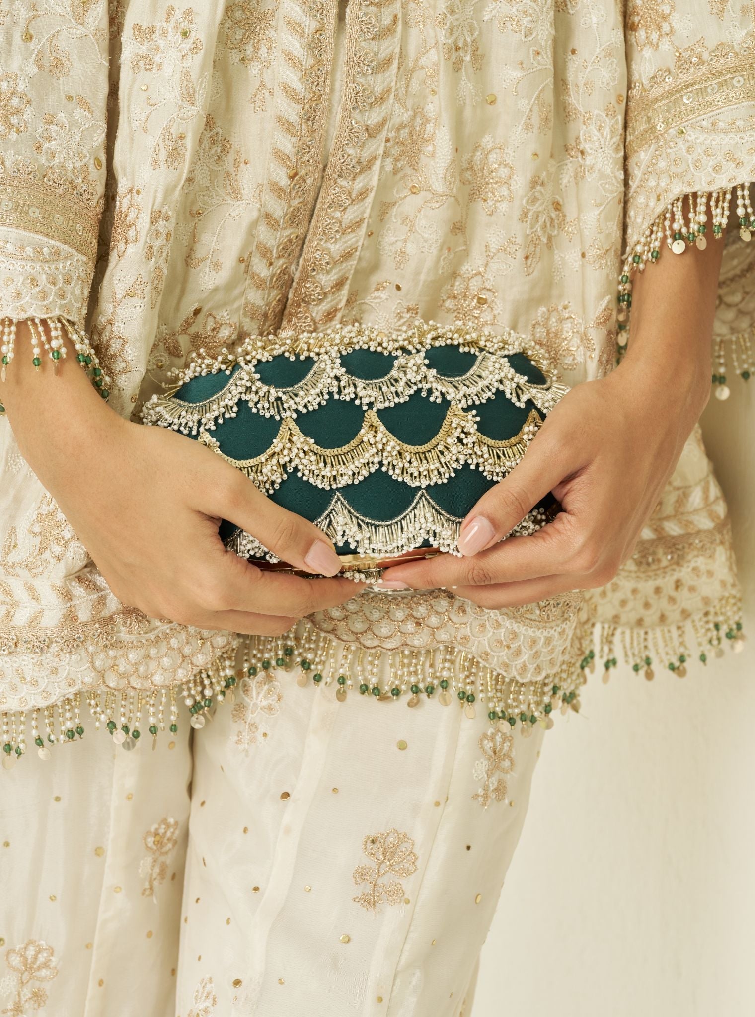Athena Emerald Green Clutch Bag