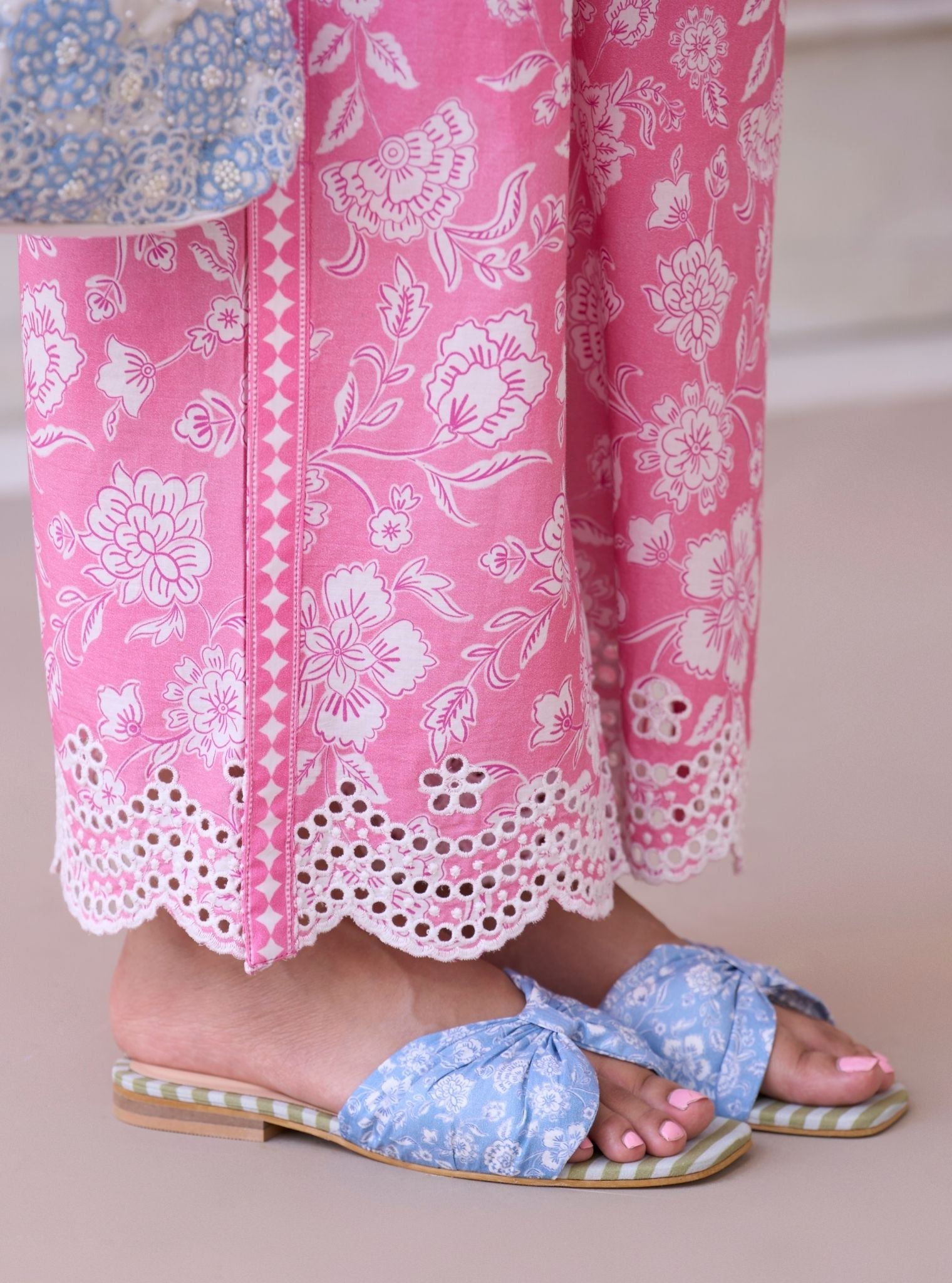 Zeenat Rani Pink Mulmul Supima Cotton Top Set