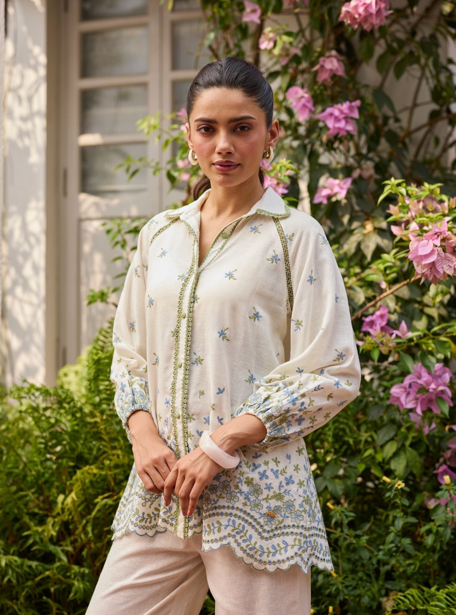 Ihra Linen Off White Shirt