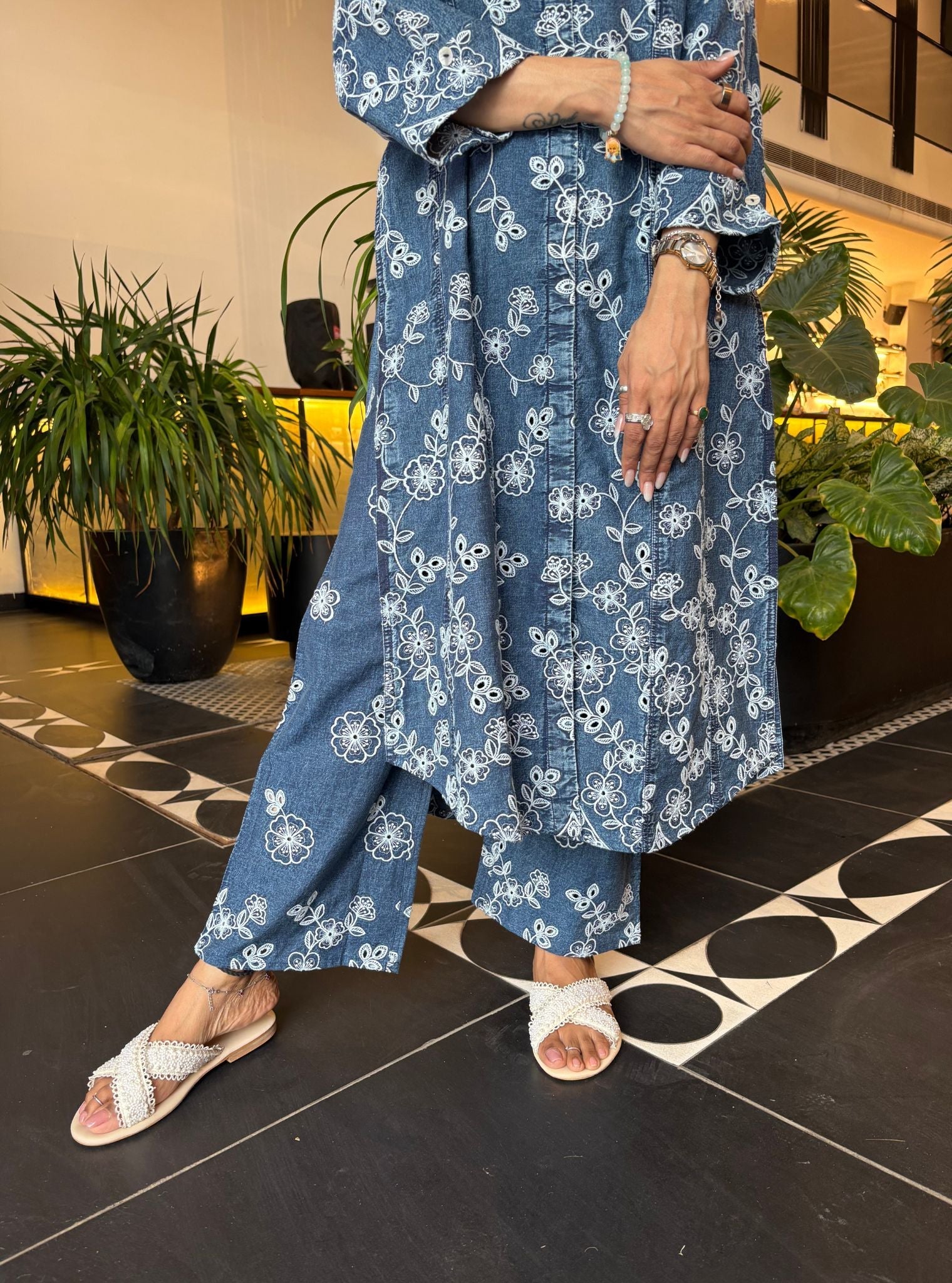 Ondra Denim Blue Kurta Set