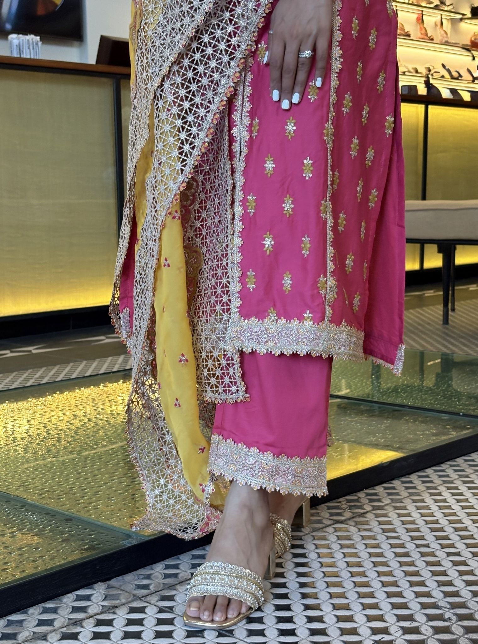 Fanaa Pima Satin Fuchsia Kurta Set