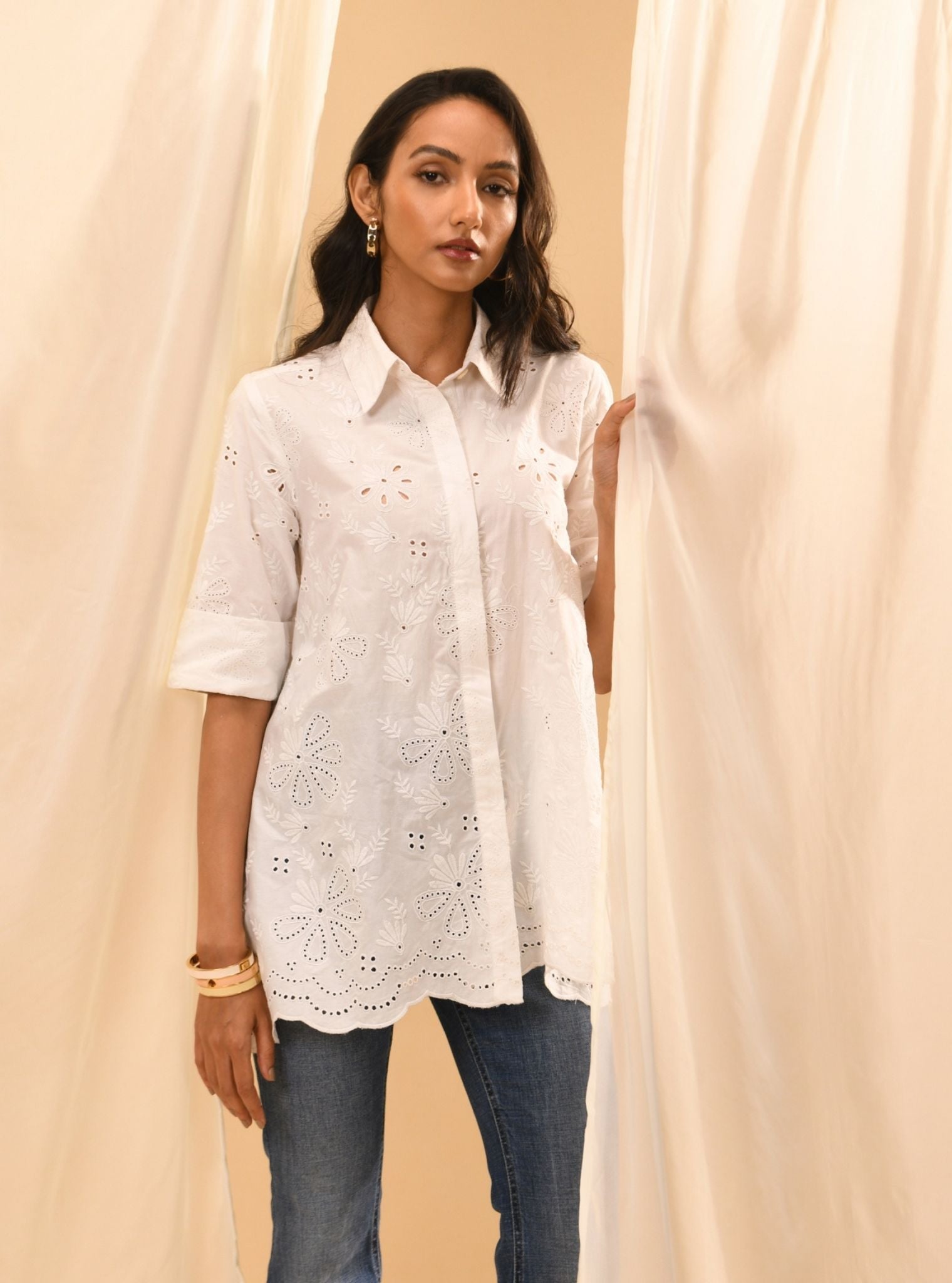 Mulmul Iconic Cotton Chiara White Shirt