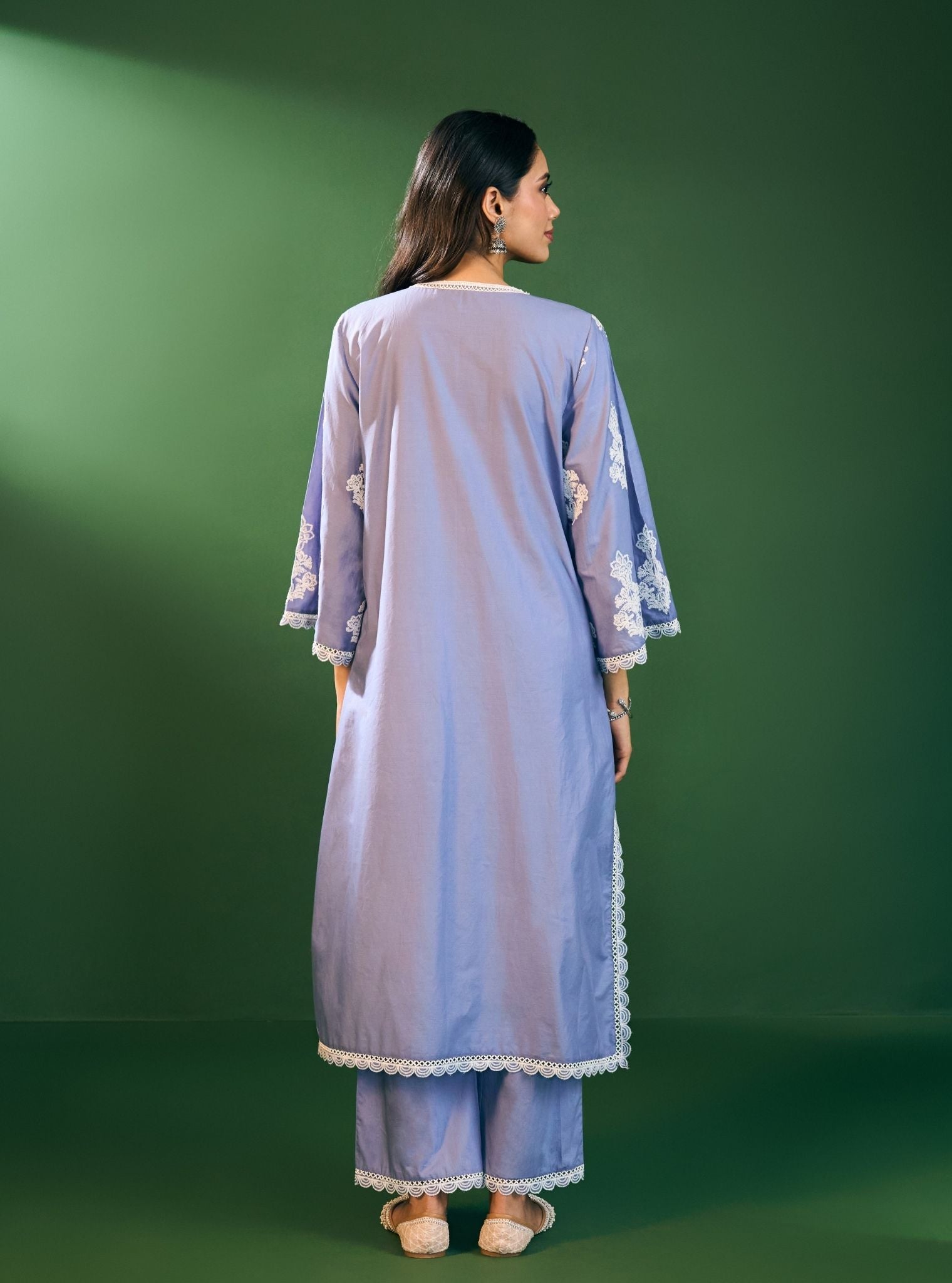 Rimi Supima Cotton Steel Blue Kurta Set