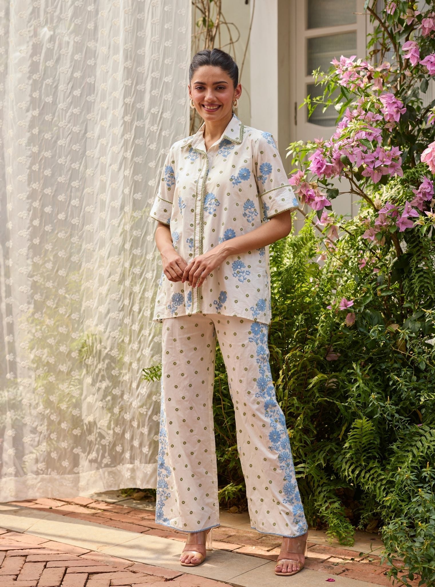Aamrai Supima Cotton Off White Co-ord Set