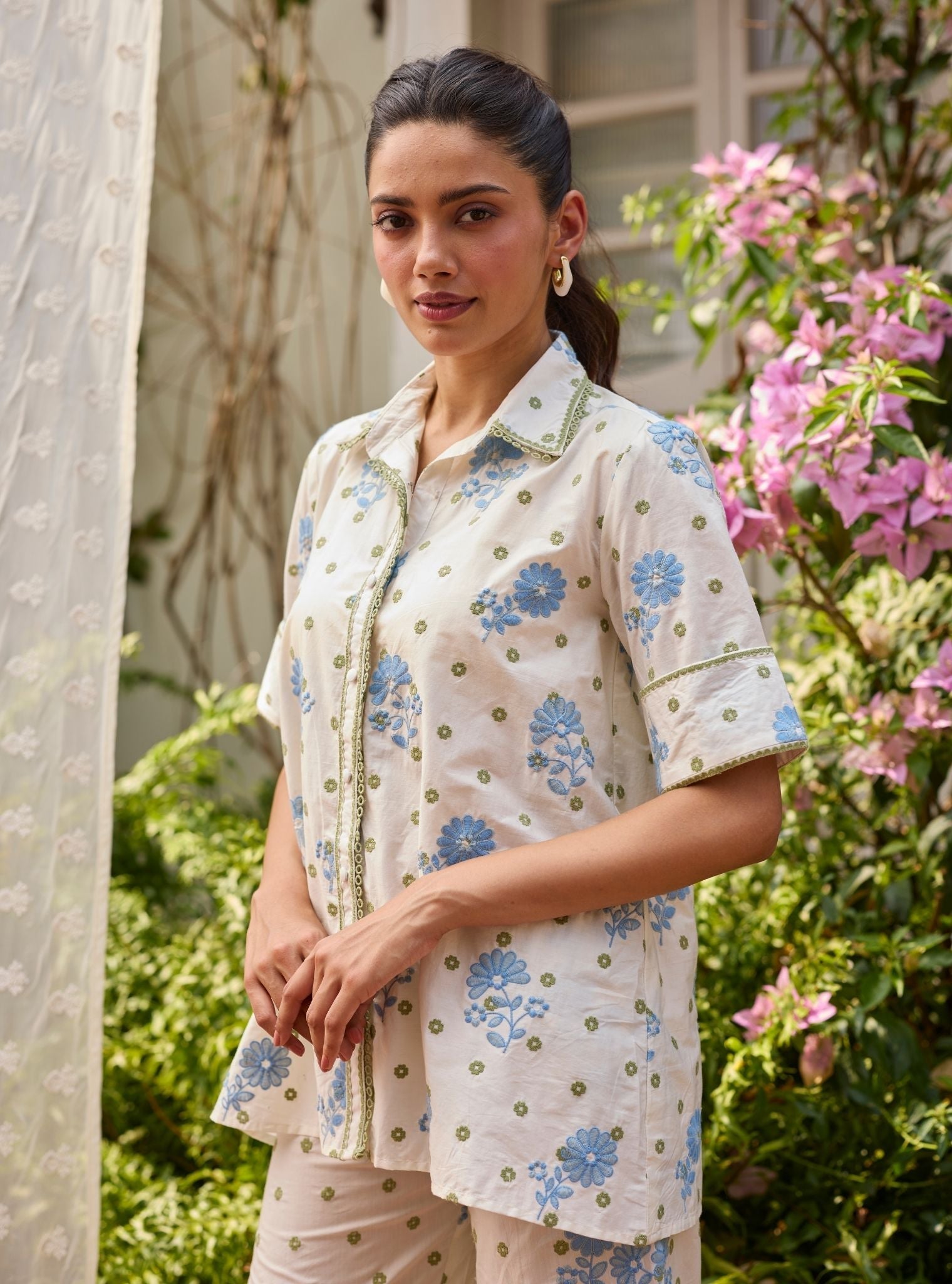 Aamrai Supima Cotton Off White Co-ord Set