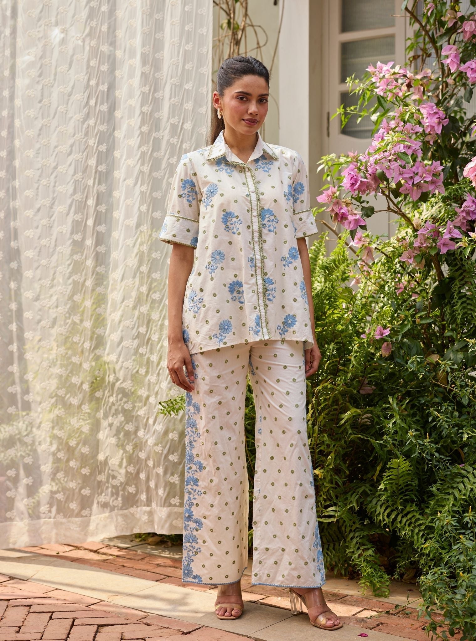 Aamrai Supima Cotton Off White Co-ord Set