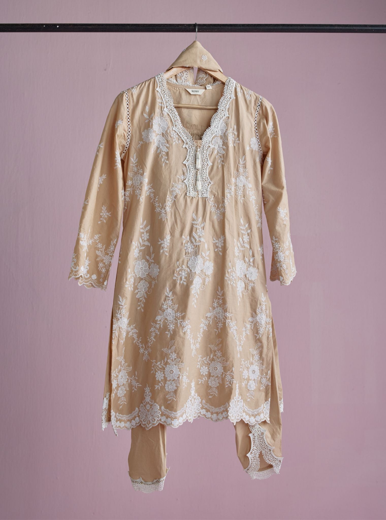 Atrai Supima Cotton Beige Kurta Set