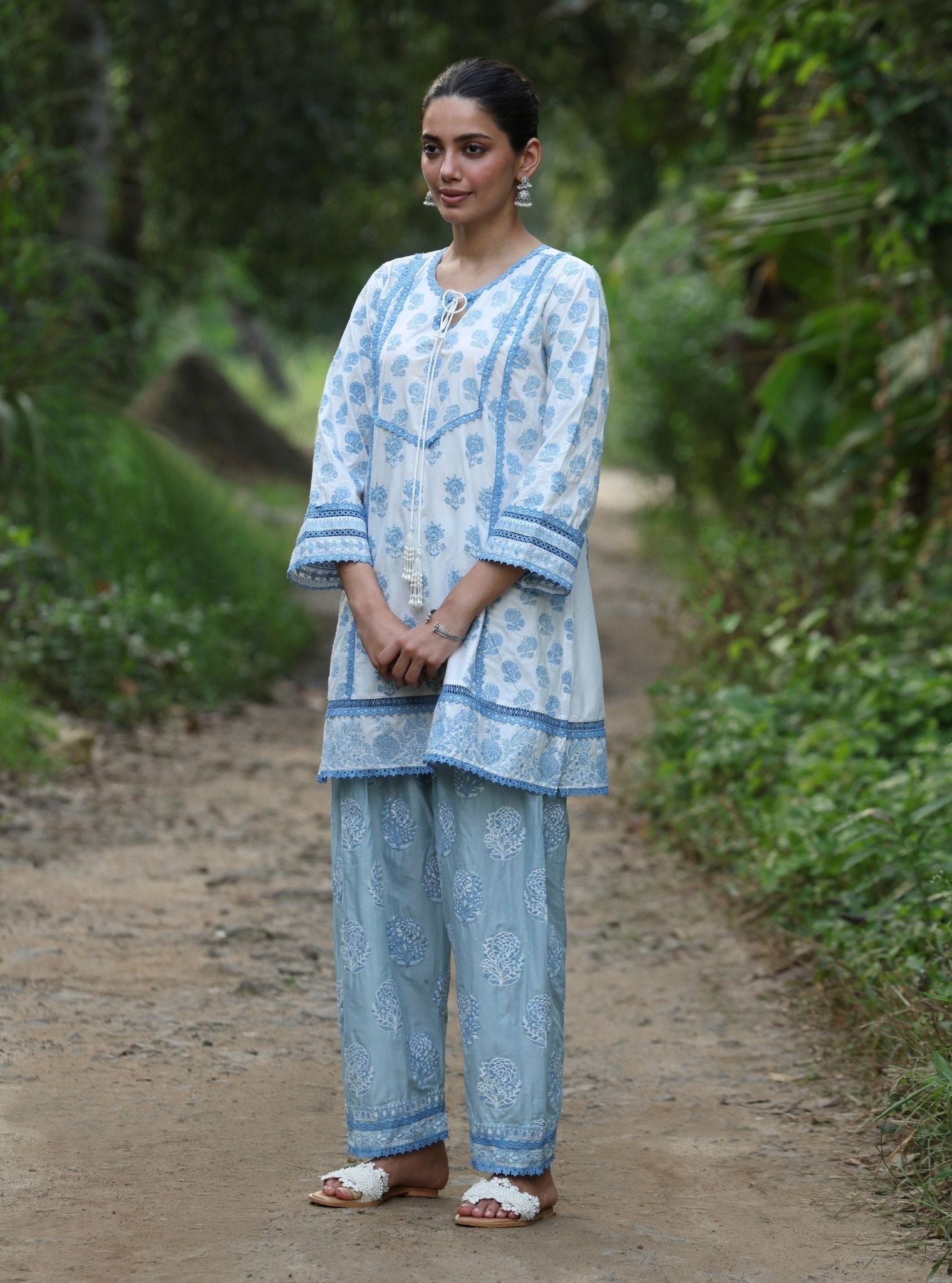 Alagi Supima Cotton White Kurta Set