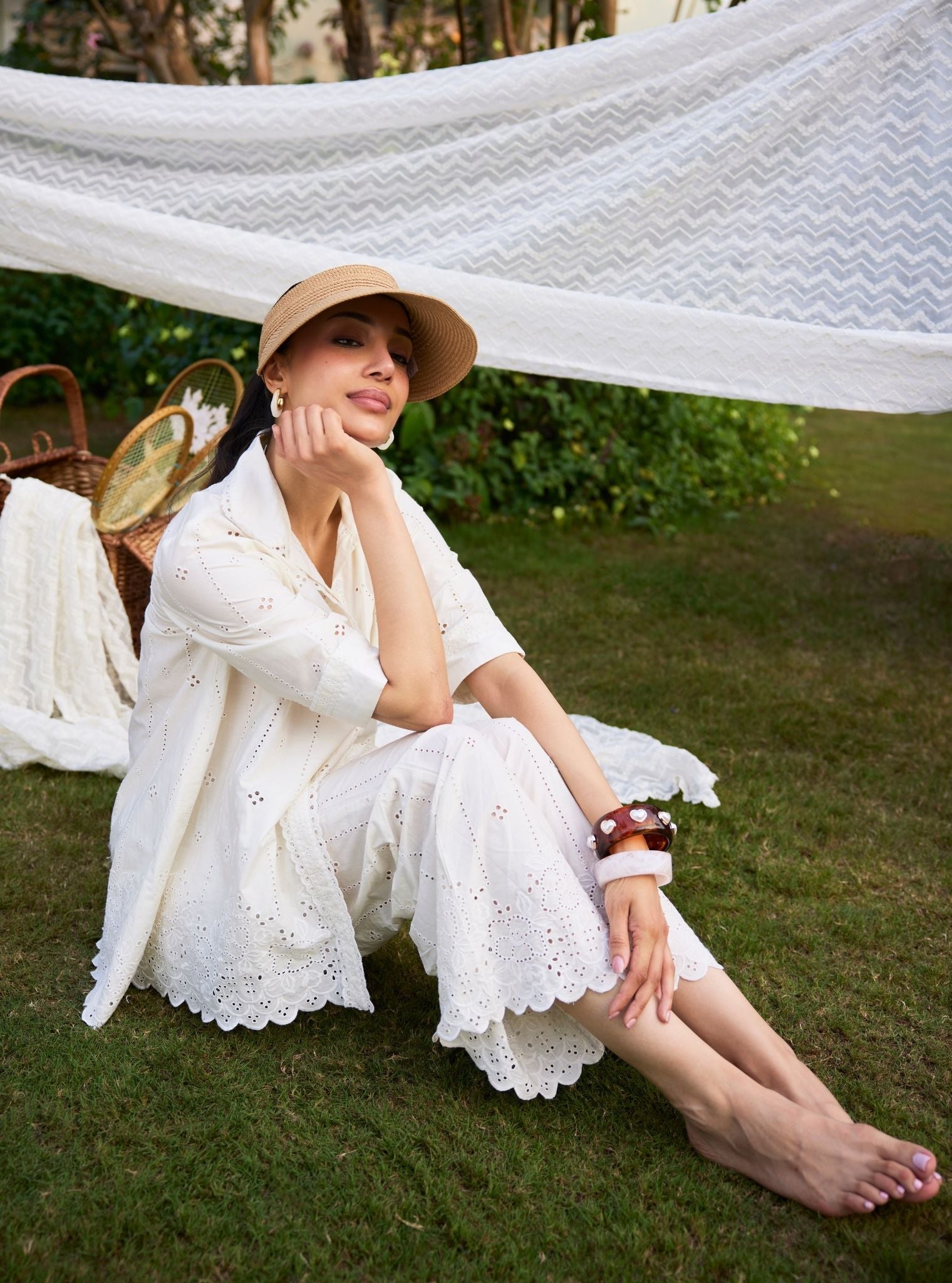Tamara Supima Cotton Off White Co-ord Set