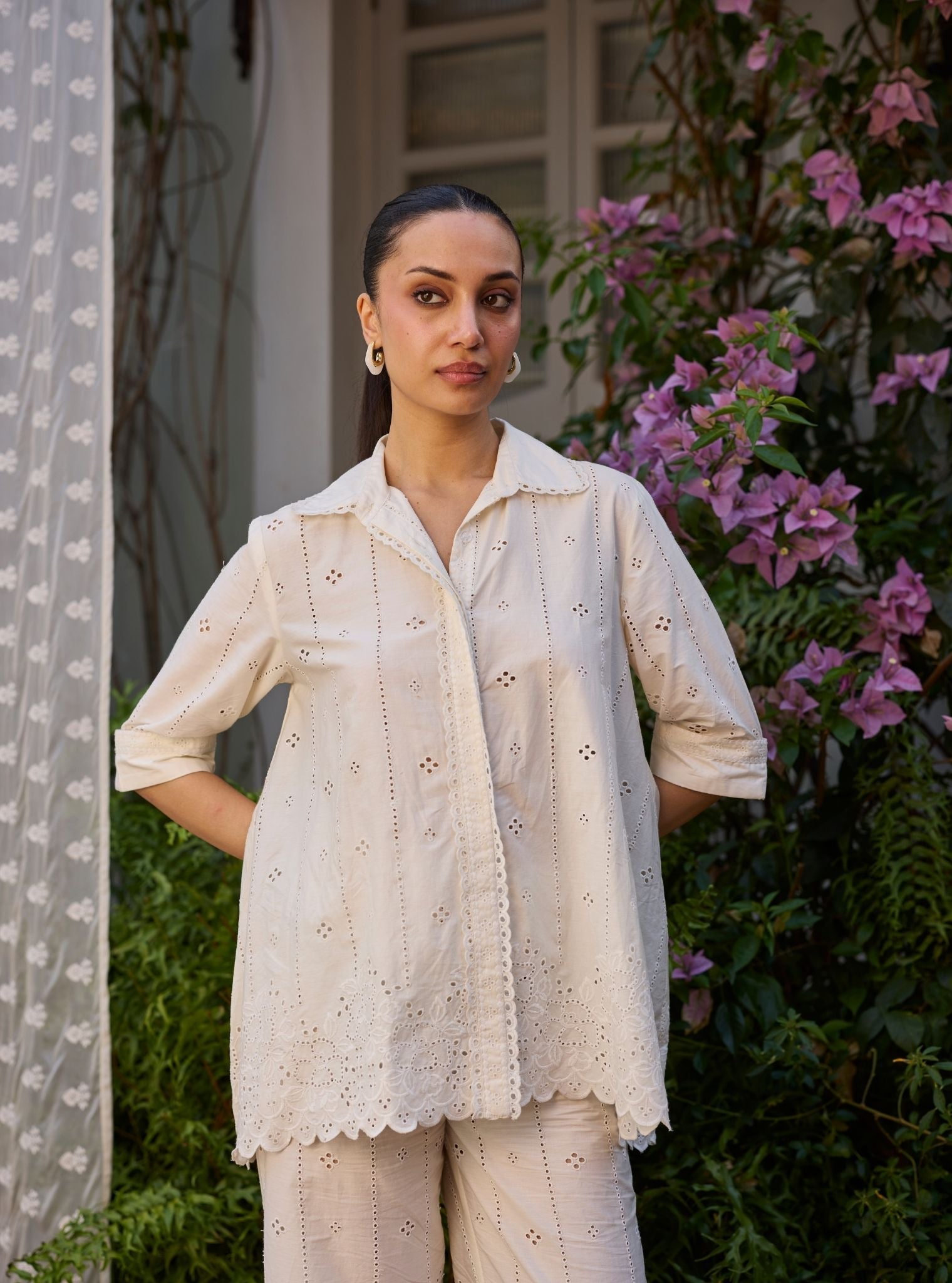 Tamara Supima Cotton Off White Co-ord Set