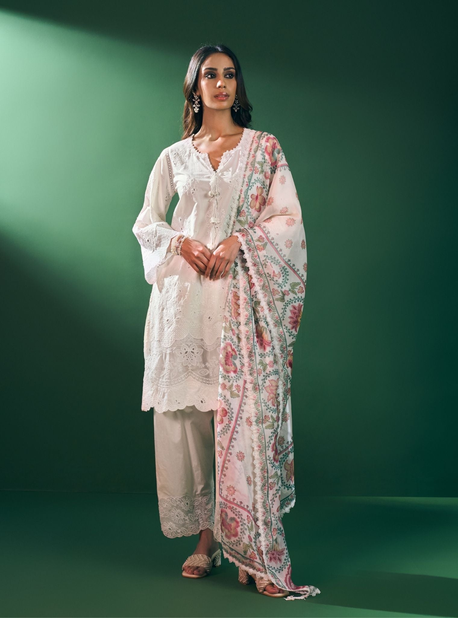 Riva Supima Cotton Off White Kurta Set