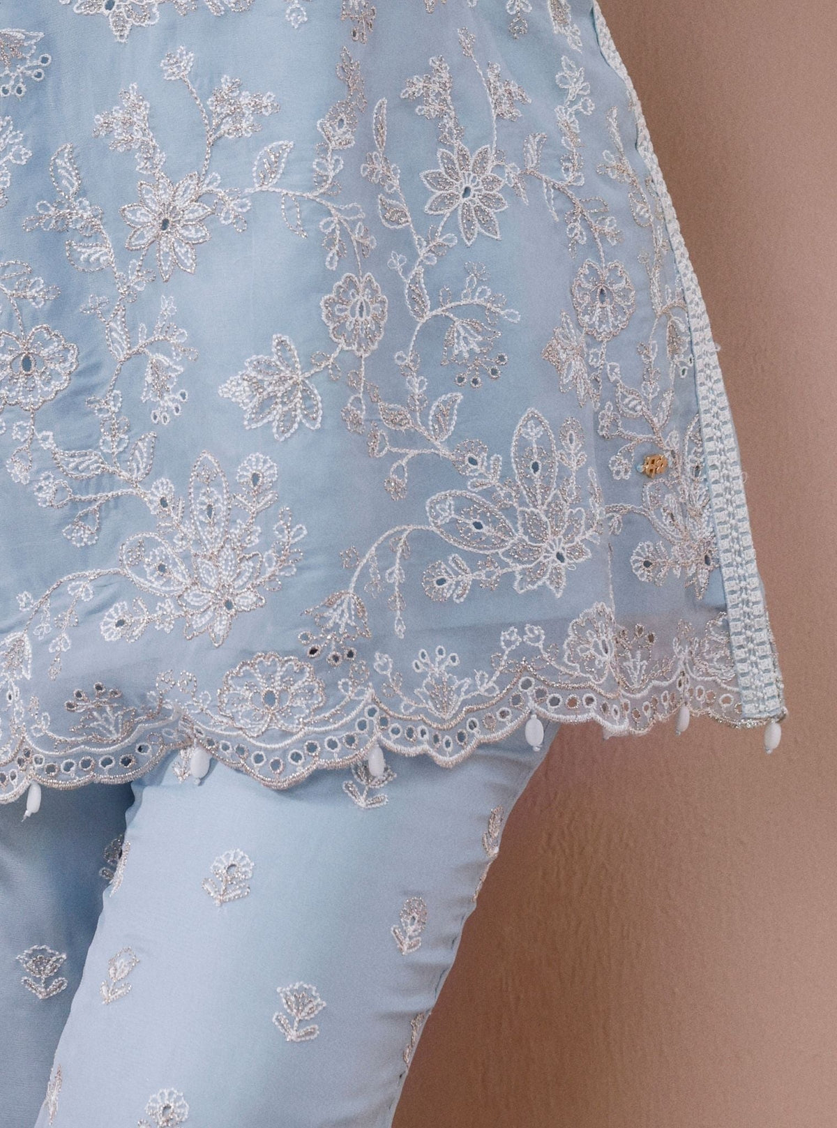 Alouette Organza Light Blue Co-Ord Set