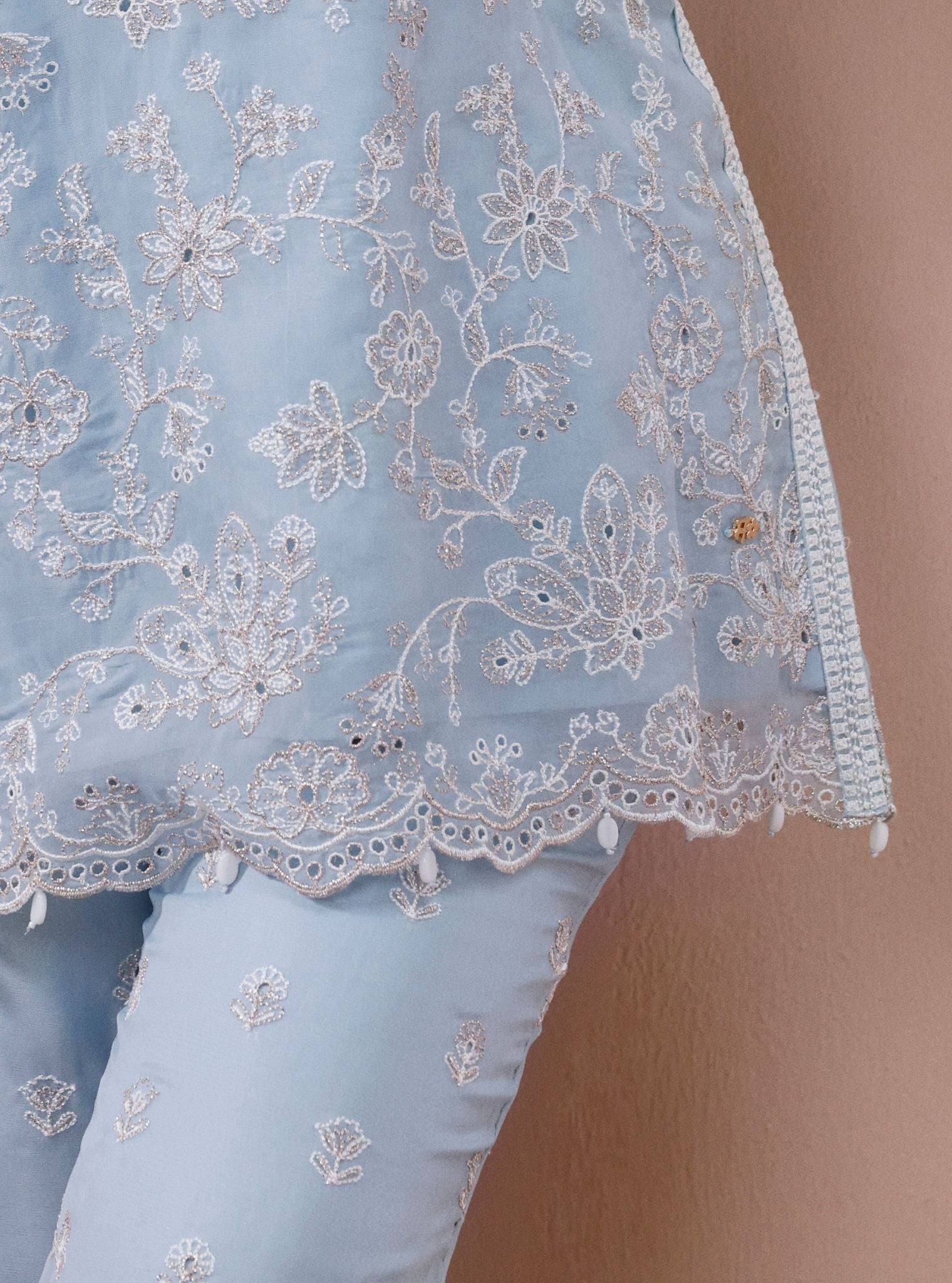 Alouette Organza Light Blue Co-Ord Set