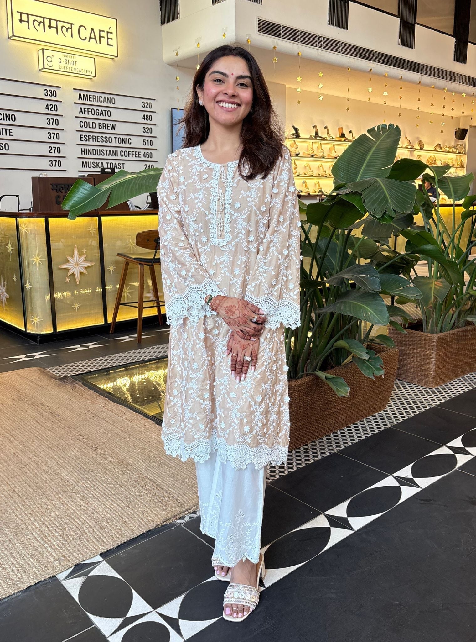 Baybreeze Supima Cotton Beige Kurta Set