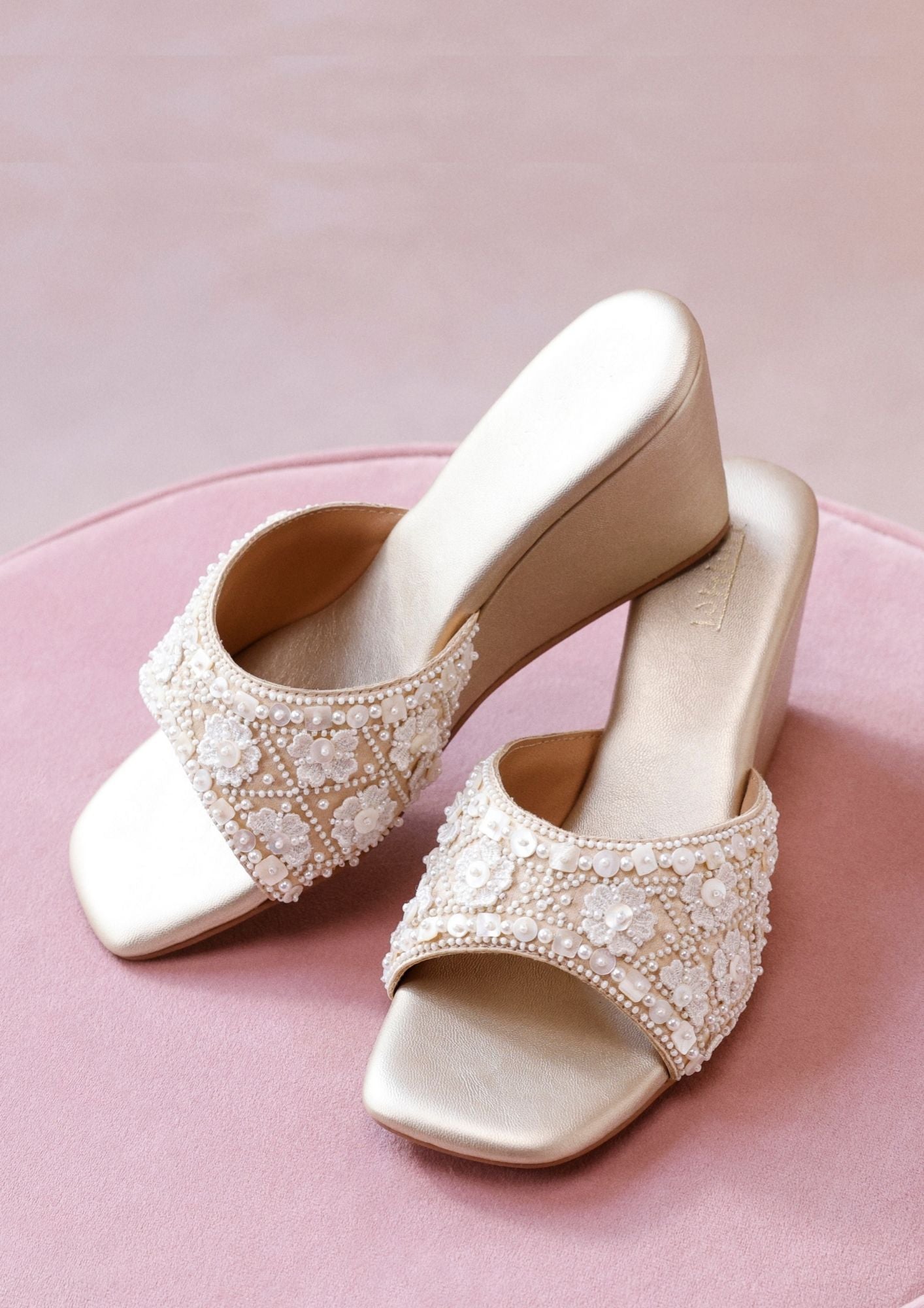 Carnation Light Gold Wedge Heel