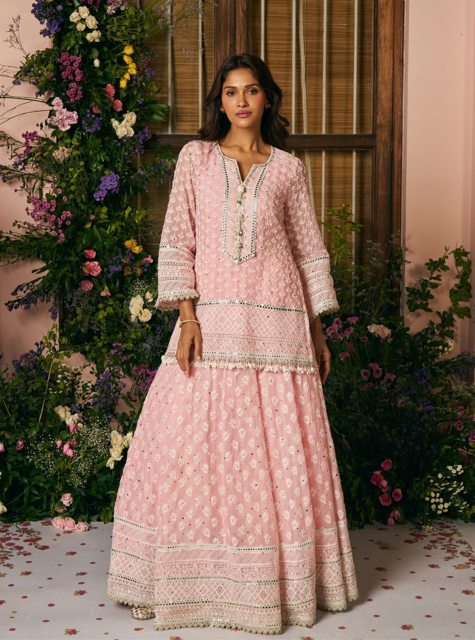 Kilol Organza Pink Kurta Set