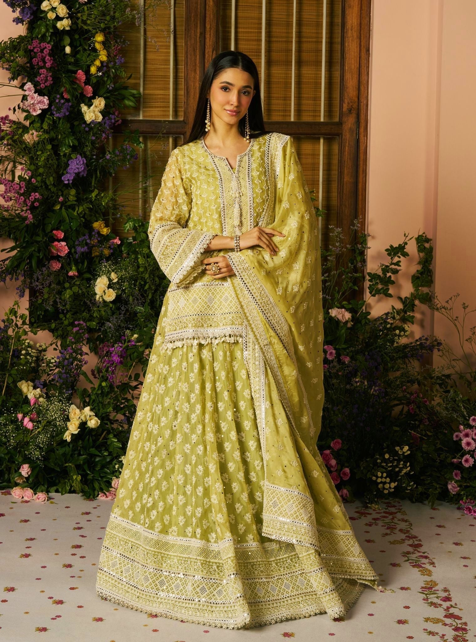 Kilol Organza Lime Kurta Set