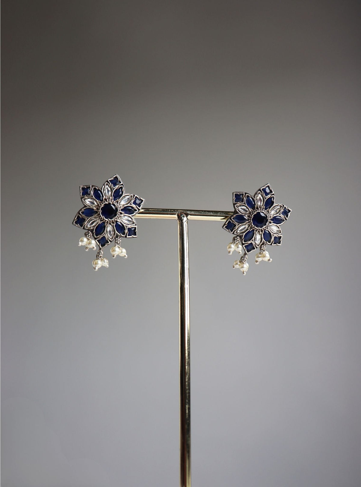 Pure Silver Phool Studs