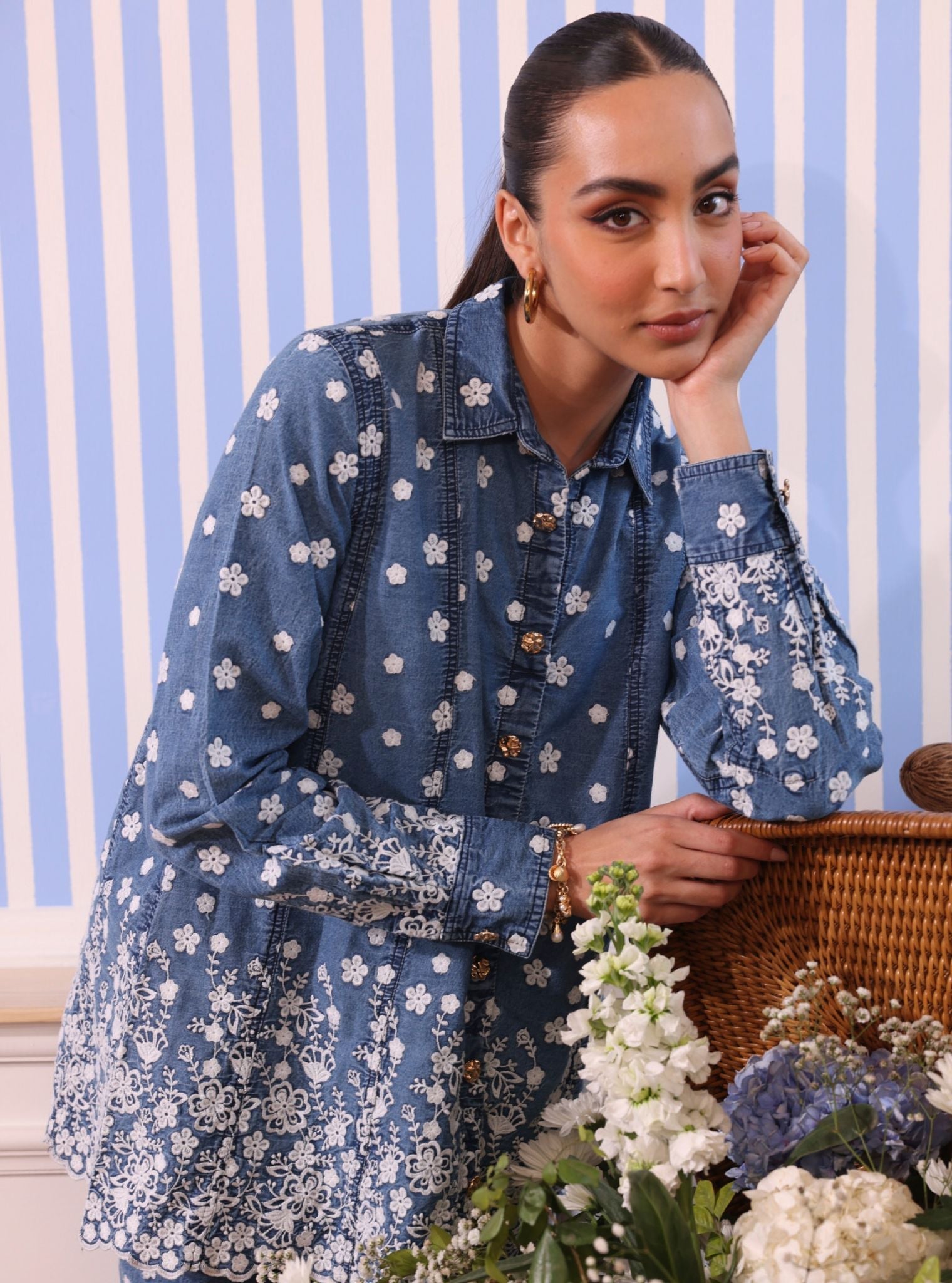 Mulmul Ronan Denim Shirt With Mulmul Ronan Denim Pant
