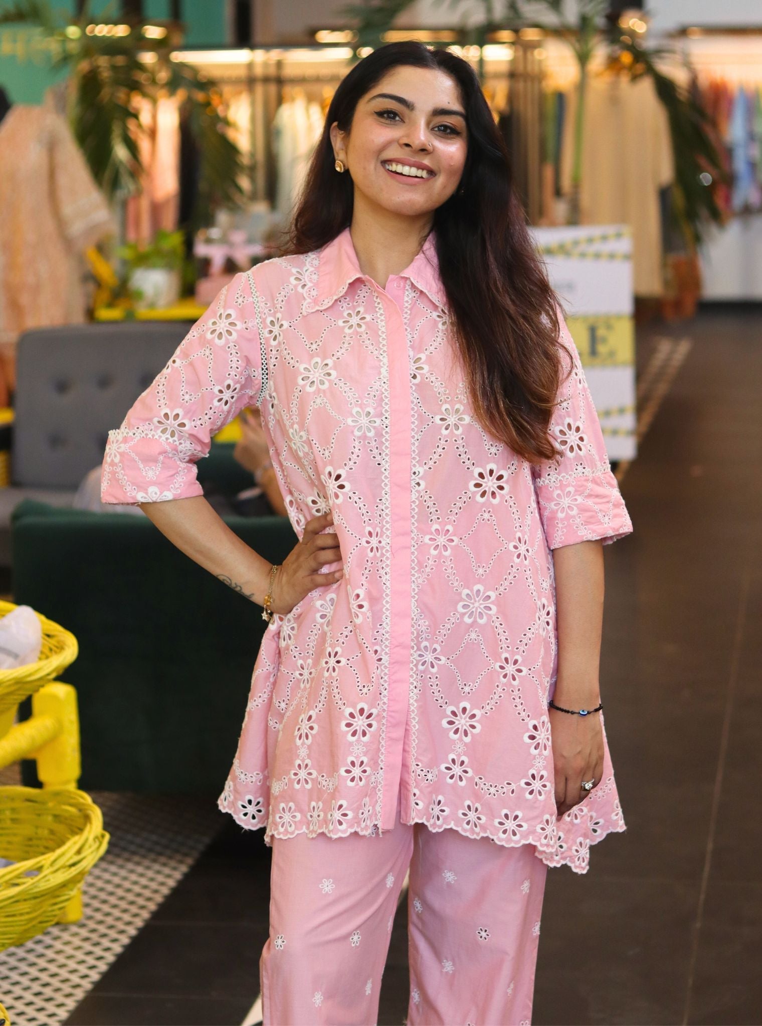Prue Cotton Pink Co-ord Set
