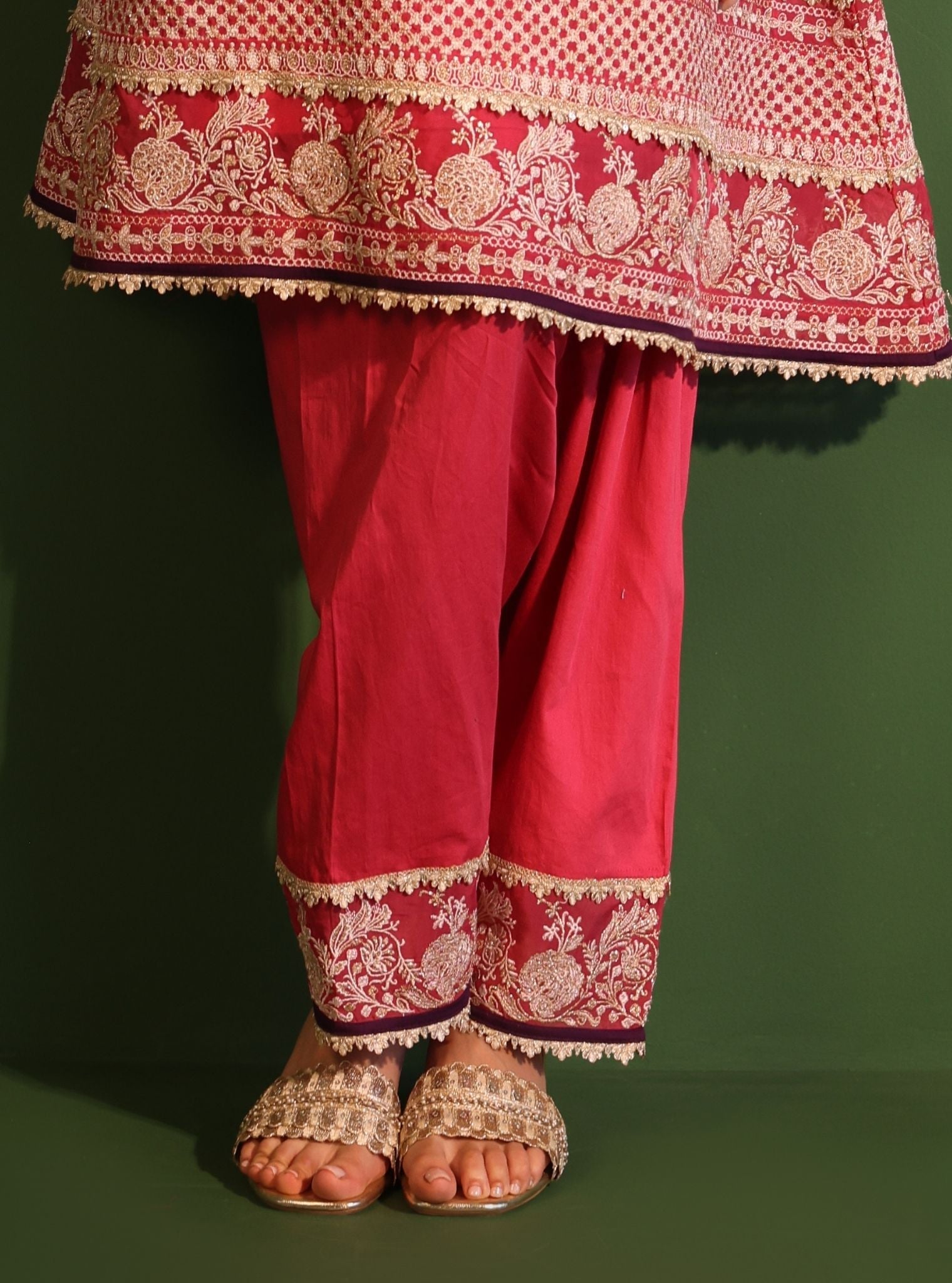 Suhana Organza Fuschia Kurta Set