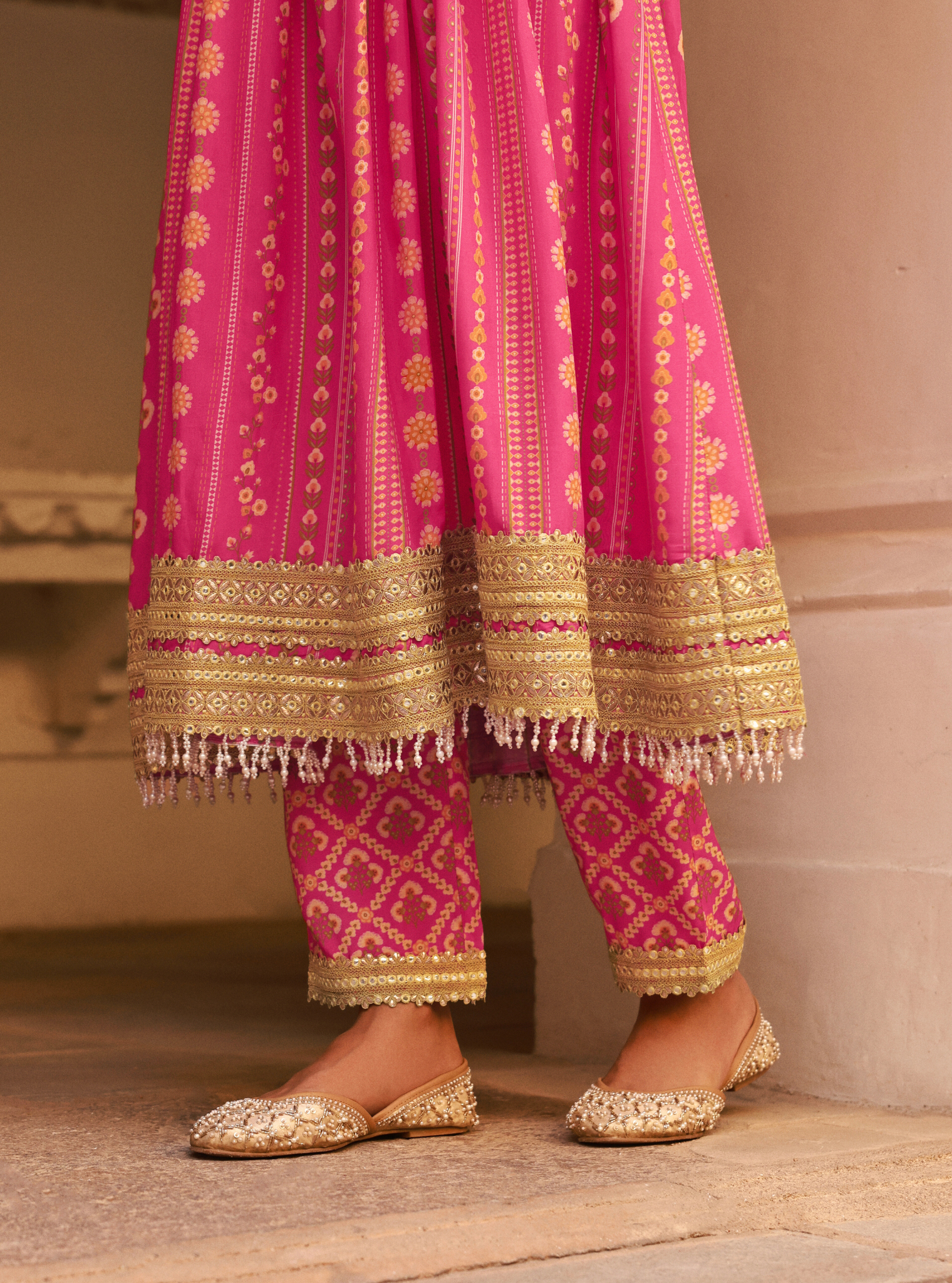 Uvrita Lawn Fuschia Anarkali Set