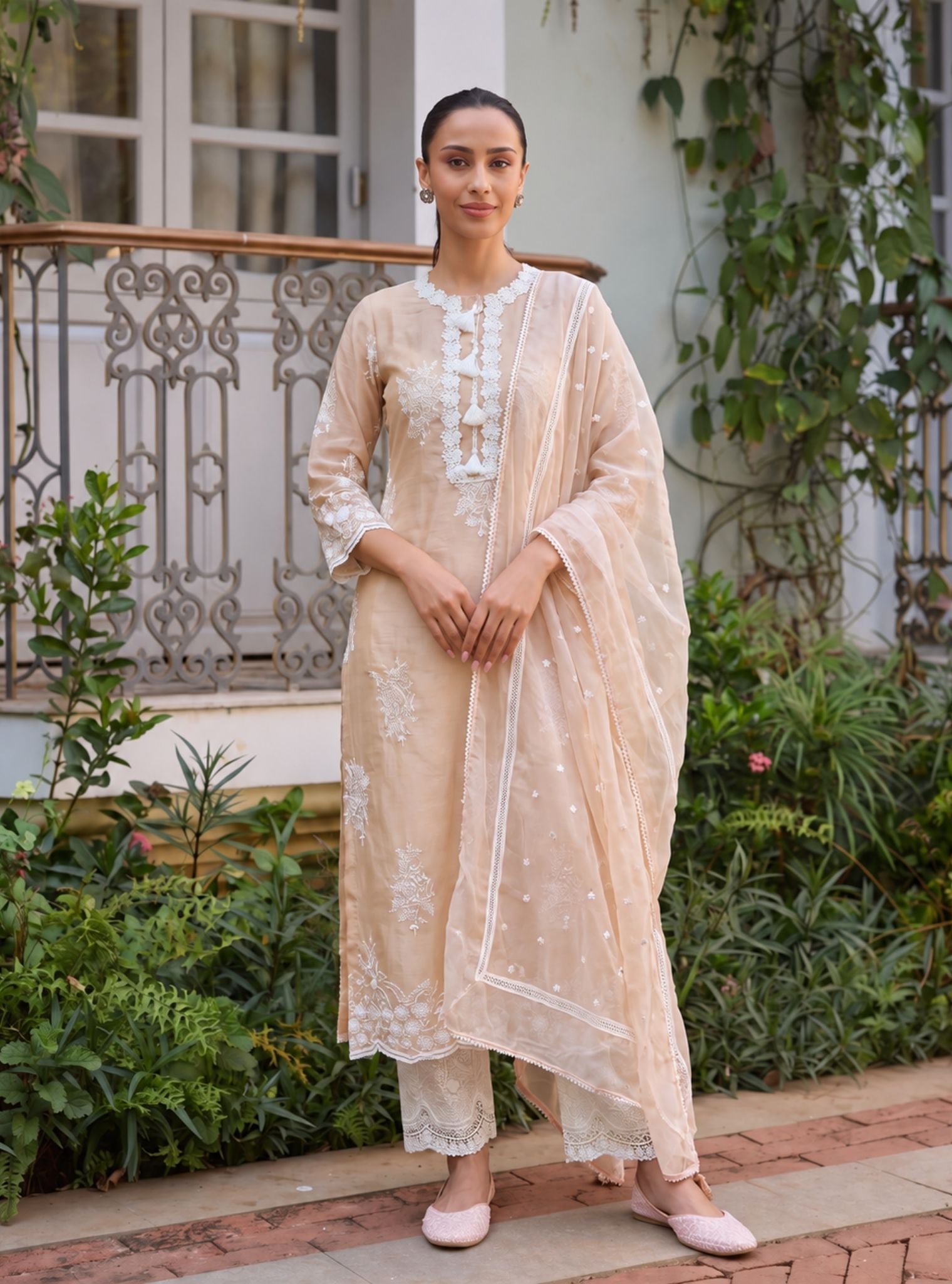 Perla Supima Cotton Beige Kurta Set