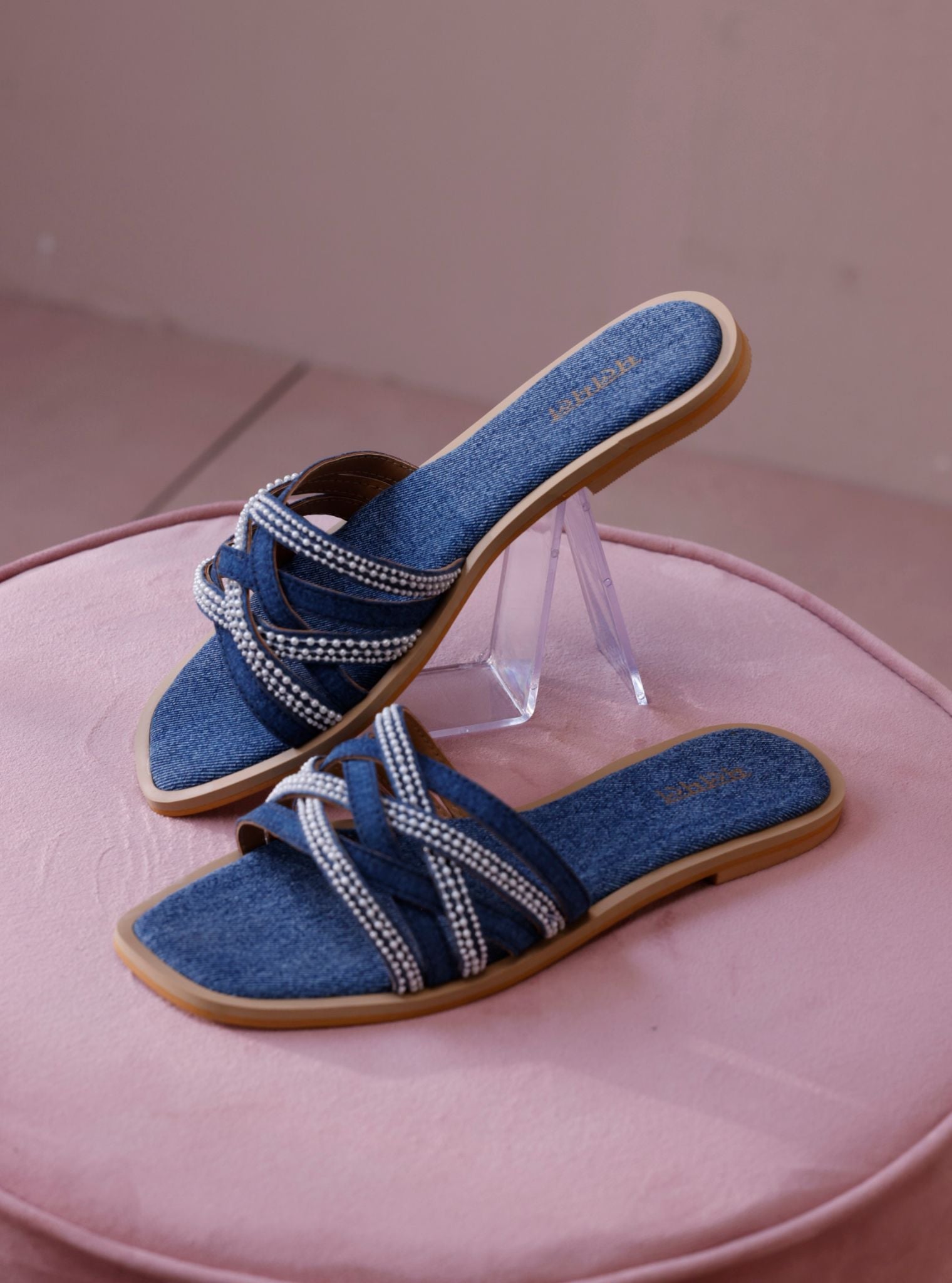 Dopamine Denim Criss Cross Sandal