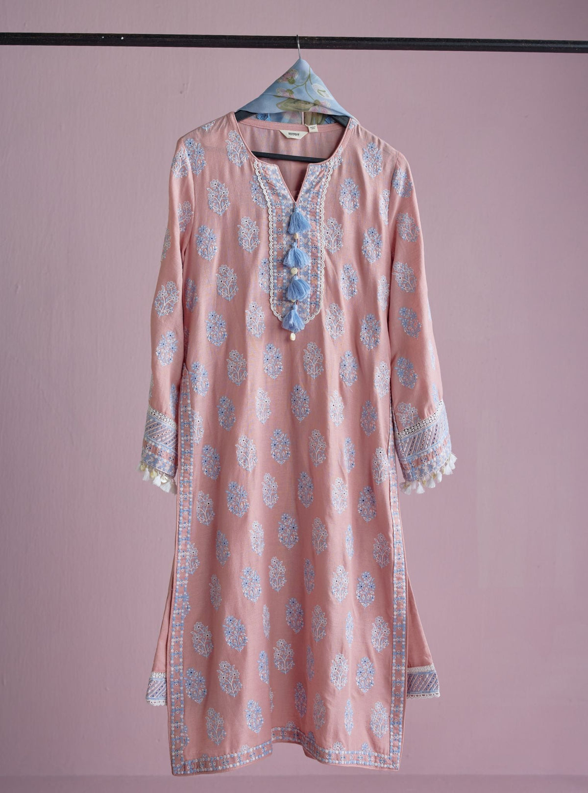 Lume Linen Pink Kurta Set