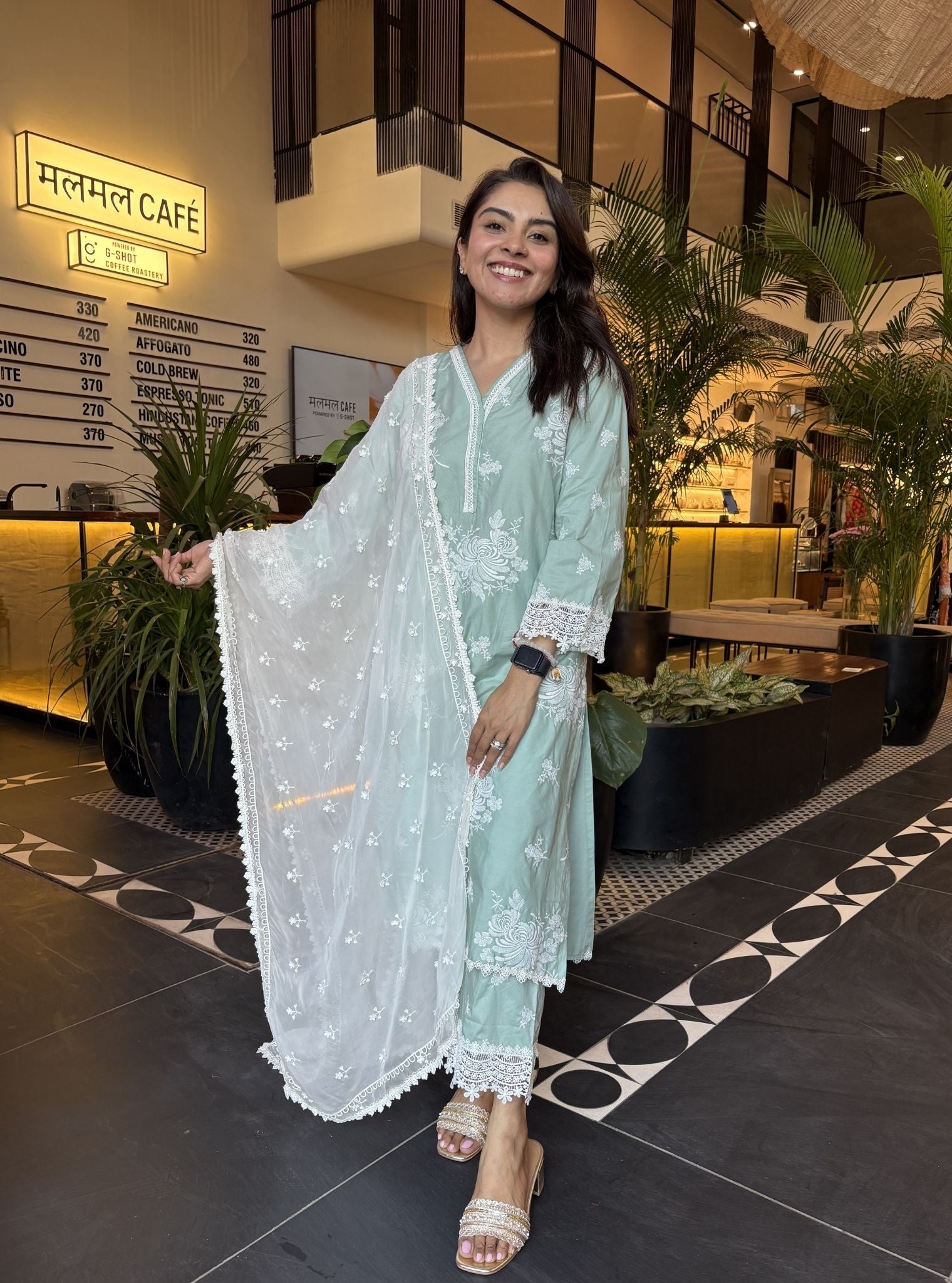 Iraavat Supima Cotton Teal Blue Kurta Set