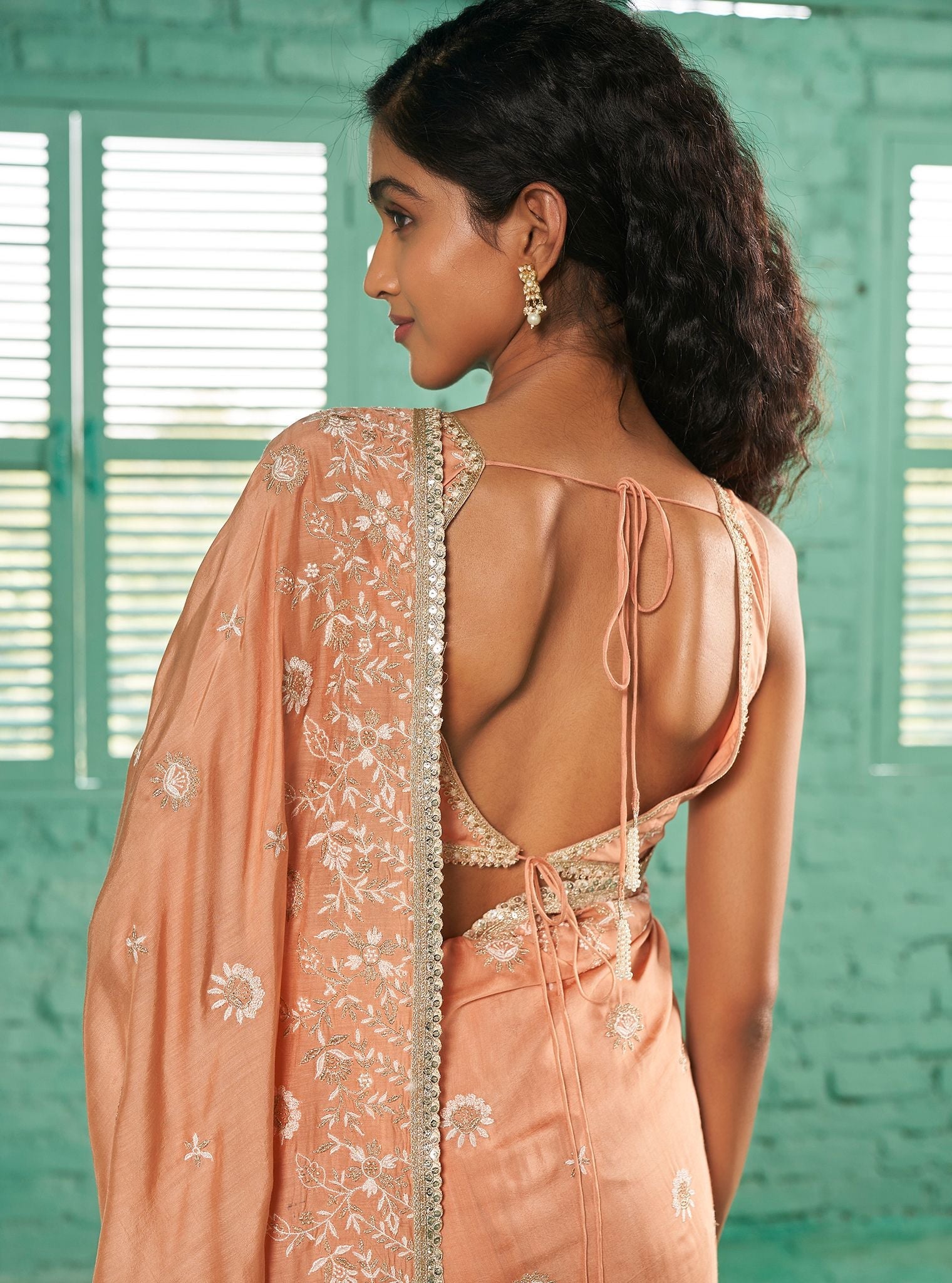 Dara Silk Peach Saree