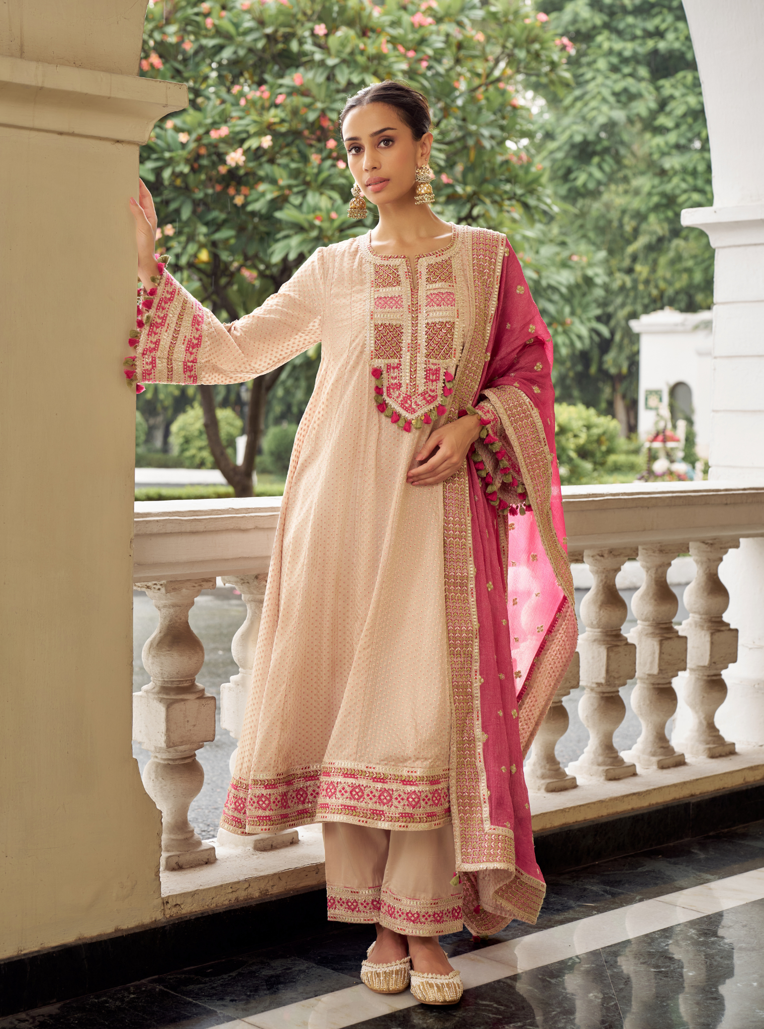 Aabharya Champagne Banarsi Kurta Set