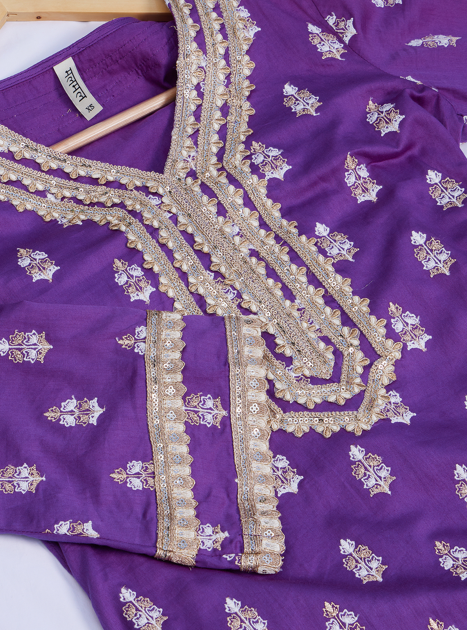 Mulmul Pima Sama Purple Kurta with Mulmul Pima Sama Purple Pant