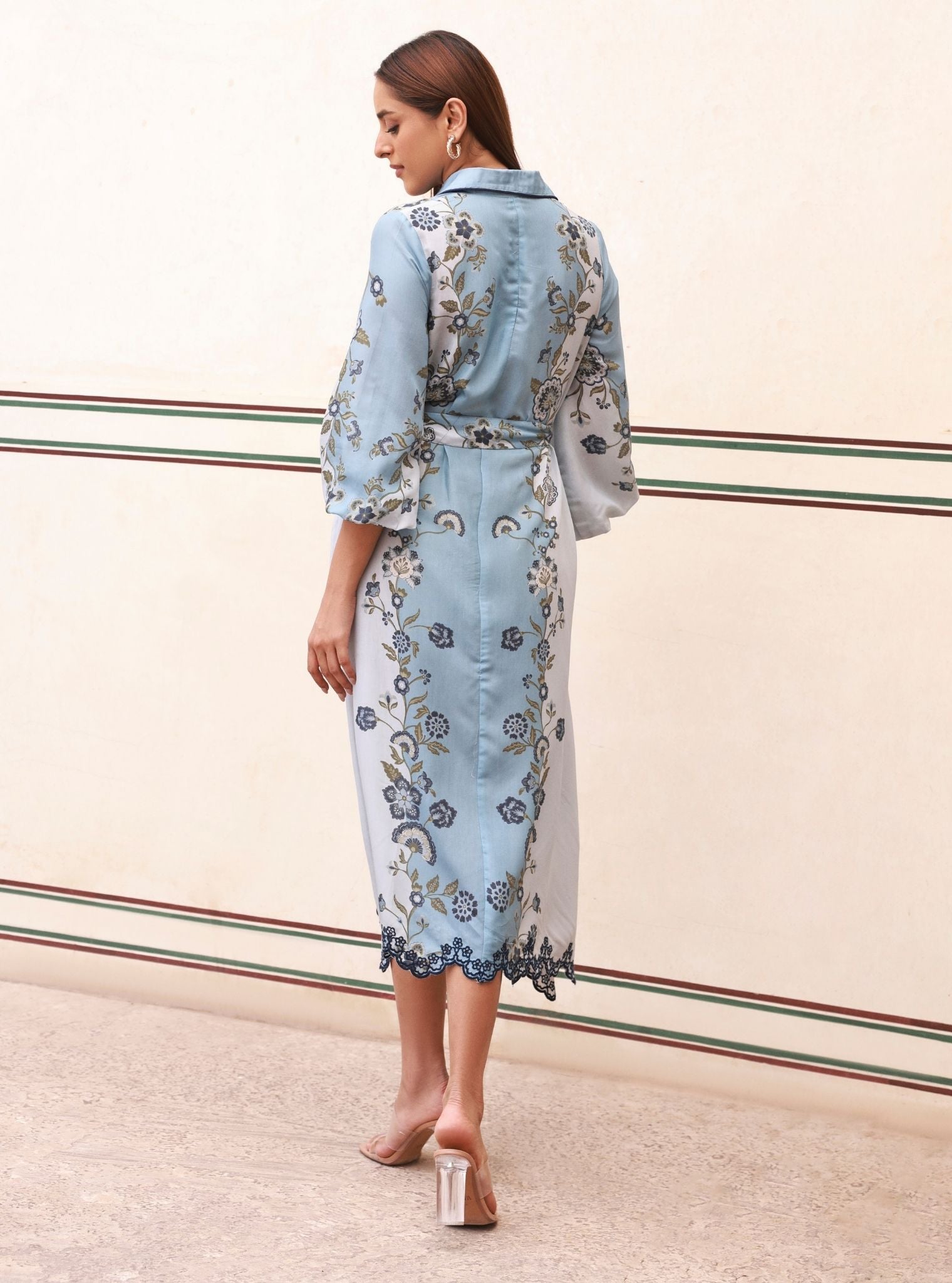 Mulmul Lawn Printed Ilona Dark Blue Dress
