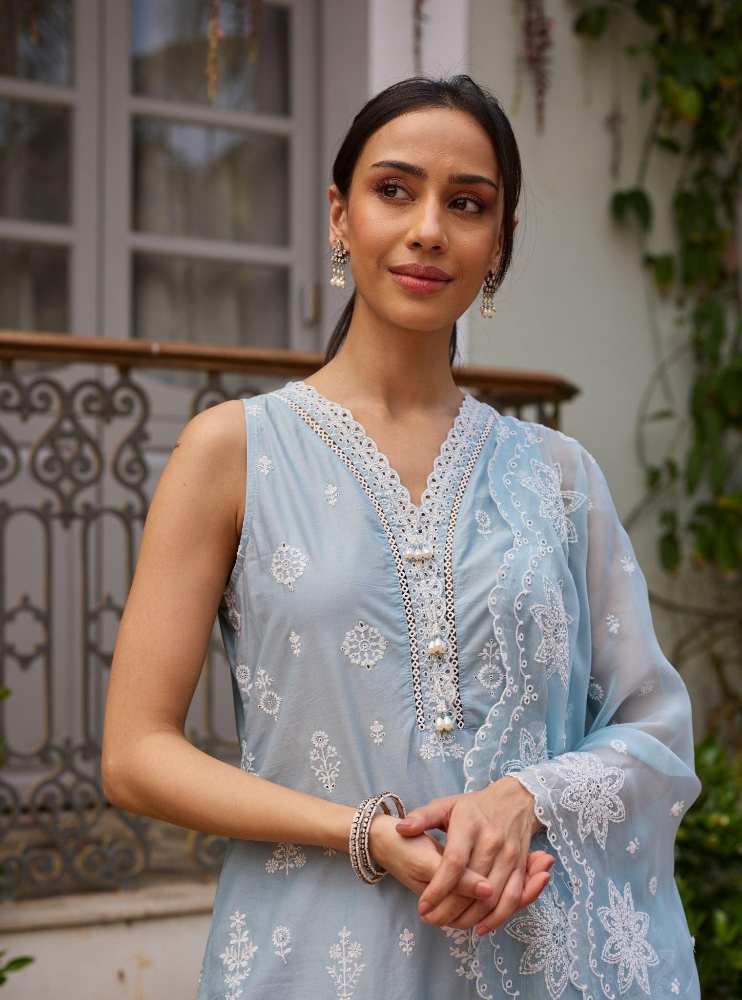 Zoa Supima Cotton Blue Kurta Set