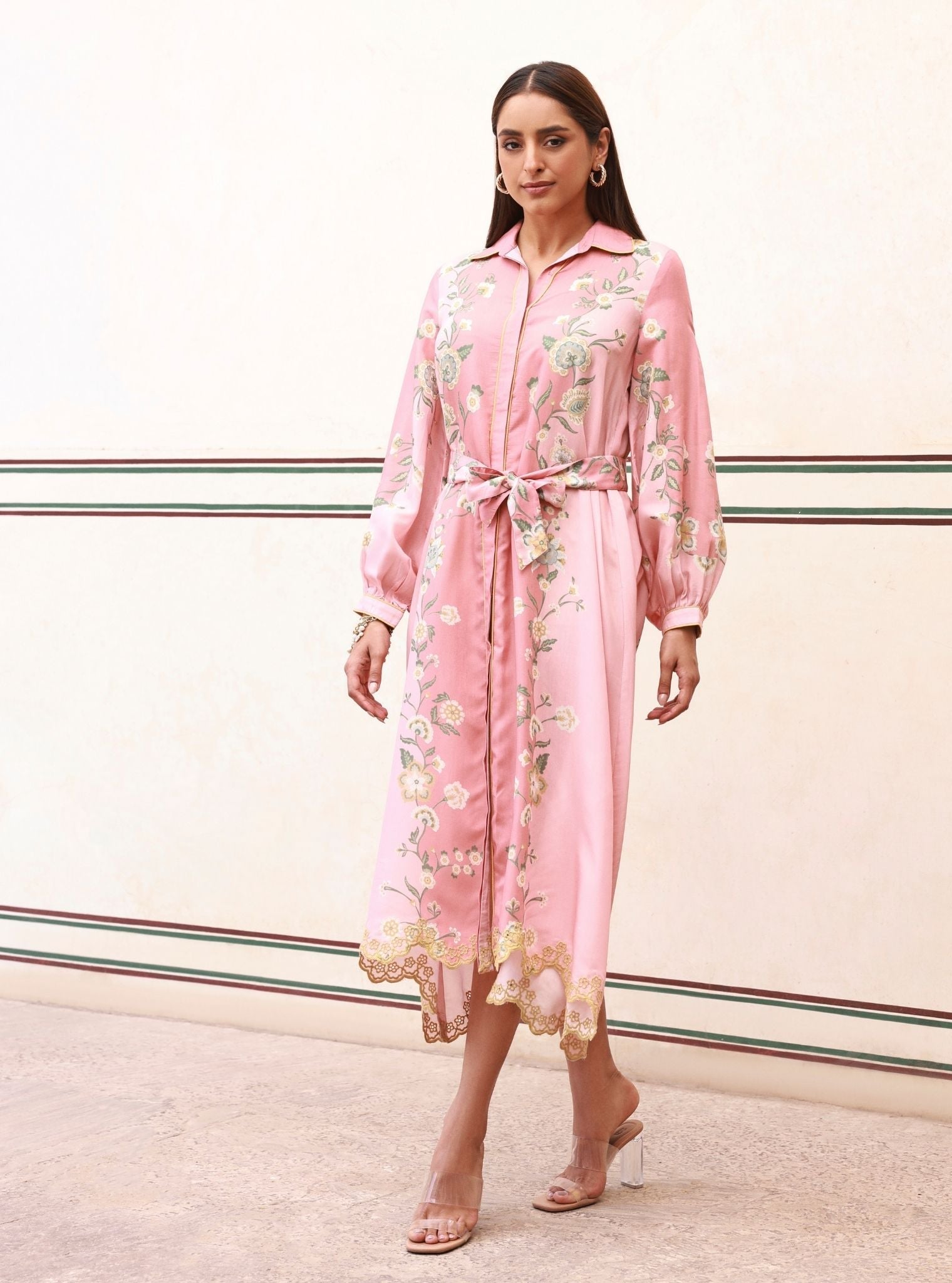 Mulmul Lawn Printed Ilona Pink Dress