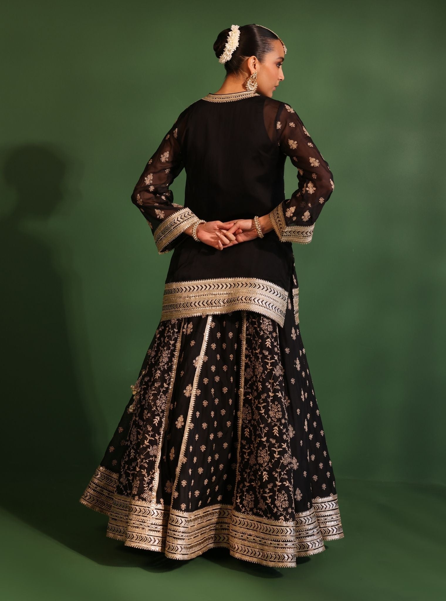 Tarang Organza Black Kurta Set