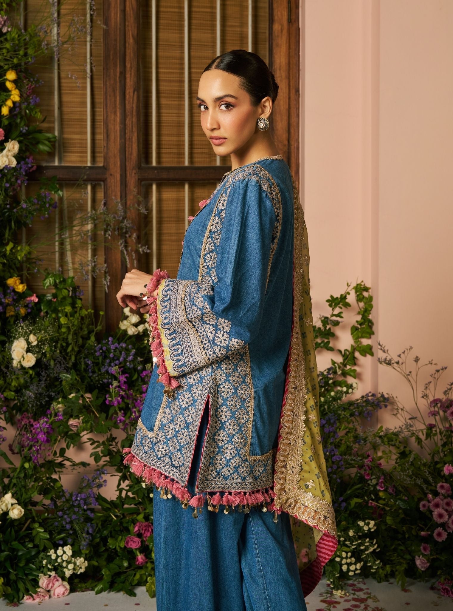 Sakhi Denim Kurta With Farshi Salwar
