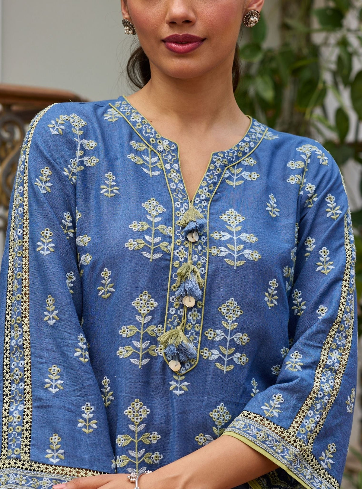 Zano Linen Navy Kurta Set