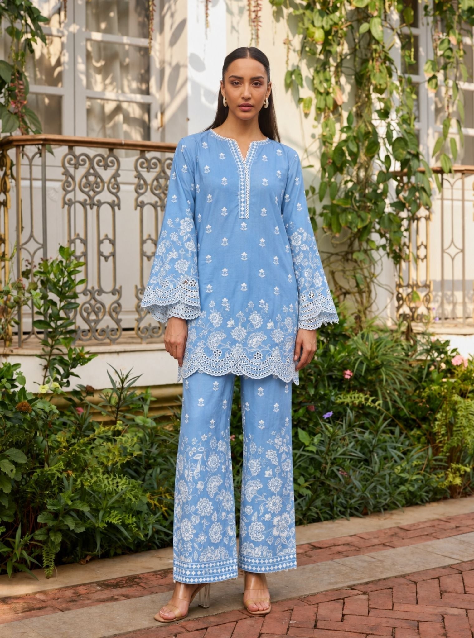 Vaeli Supima Cotton Steel Blue Co-ord Set