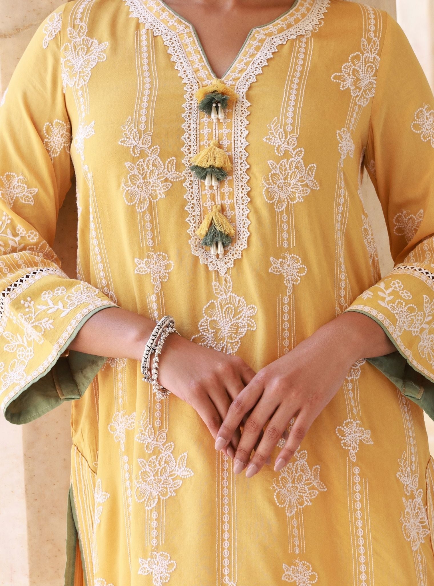 Rimeli Lawn Mustard Kurta Set