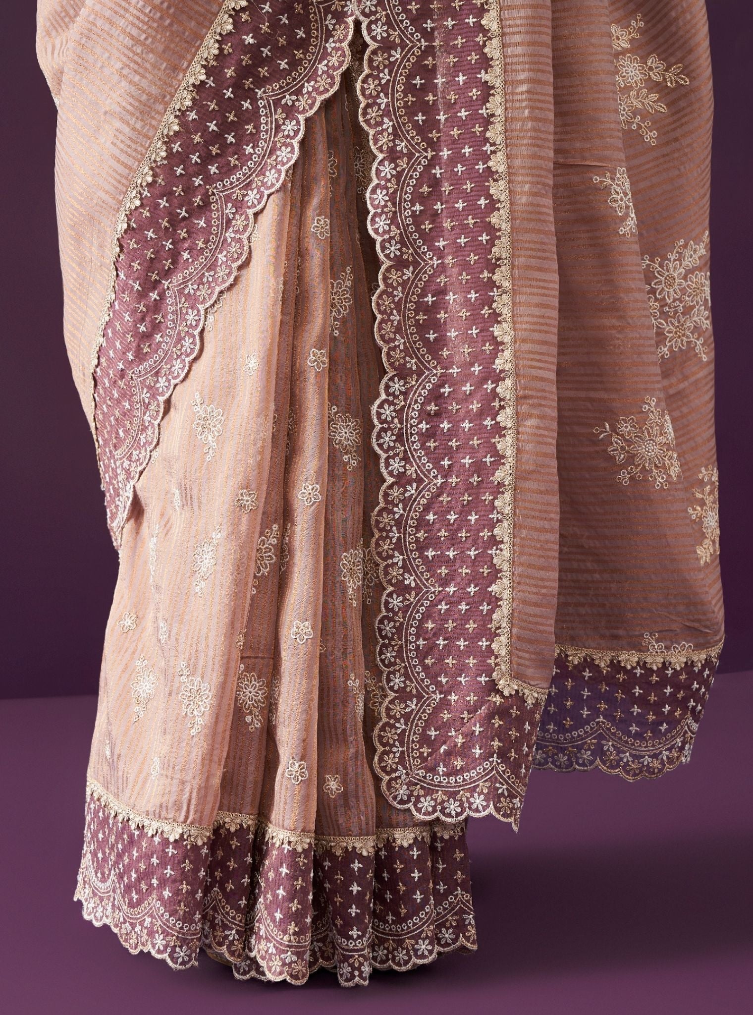 Mulmul Banarsi Aniyah Lilac Saree