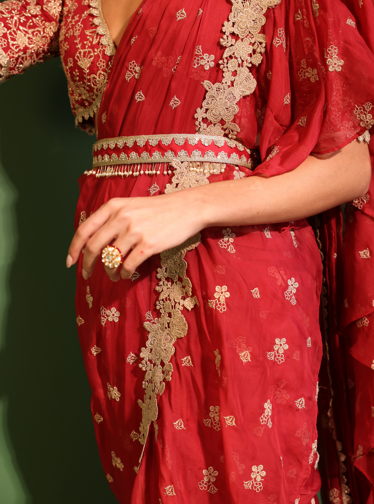 Pari Organza Red Saree