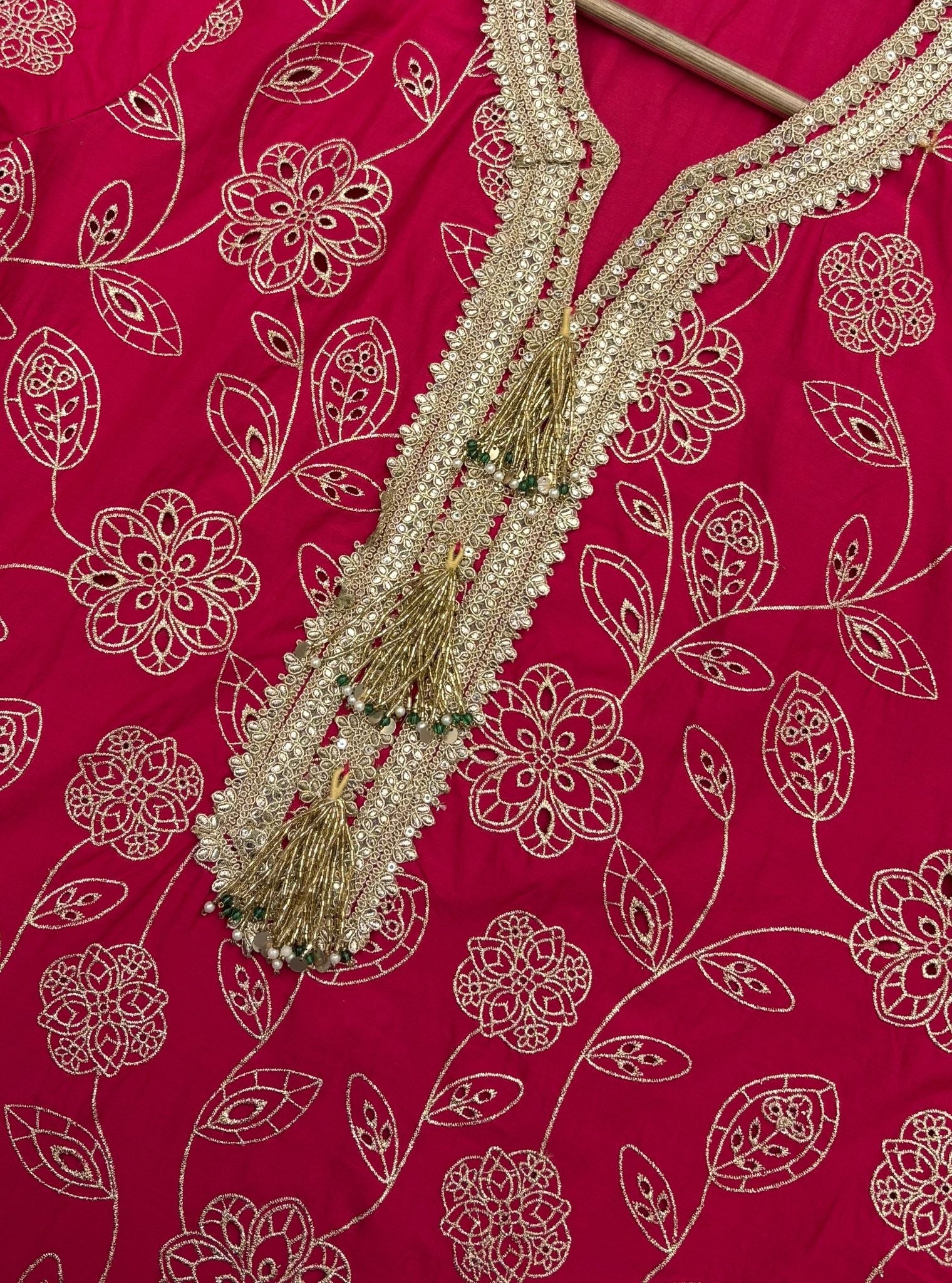 Arisha Supima Cotton Fuschia Kurta Set