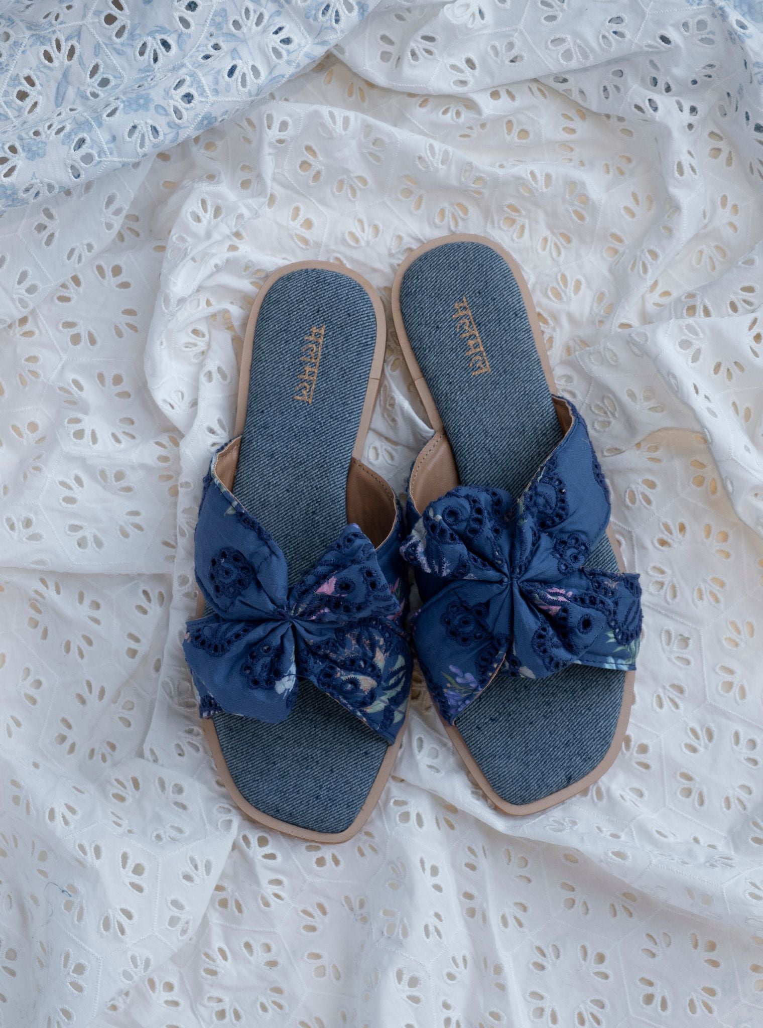 Mulmul Ember Denim Flat Sandal