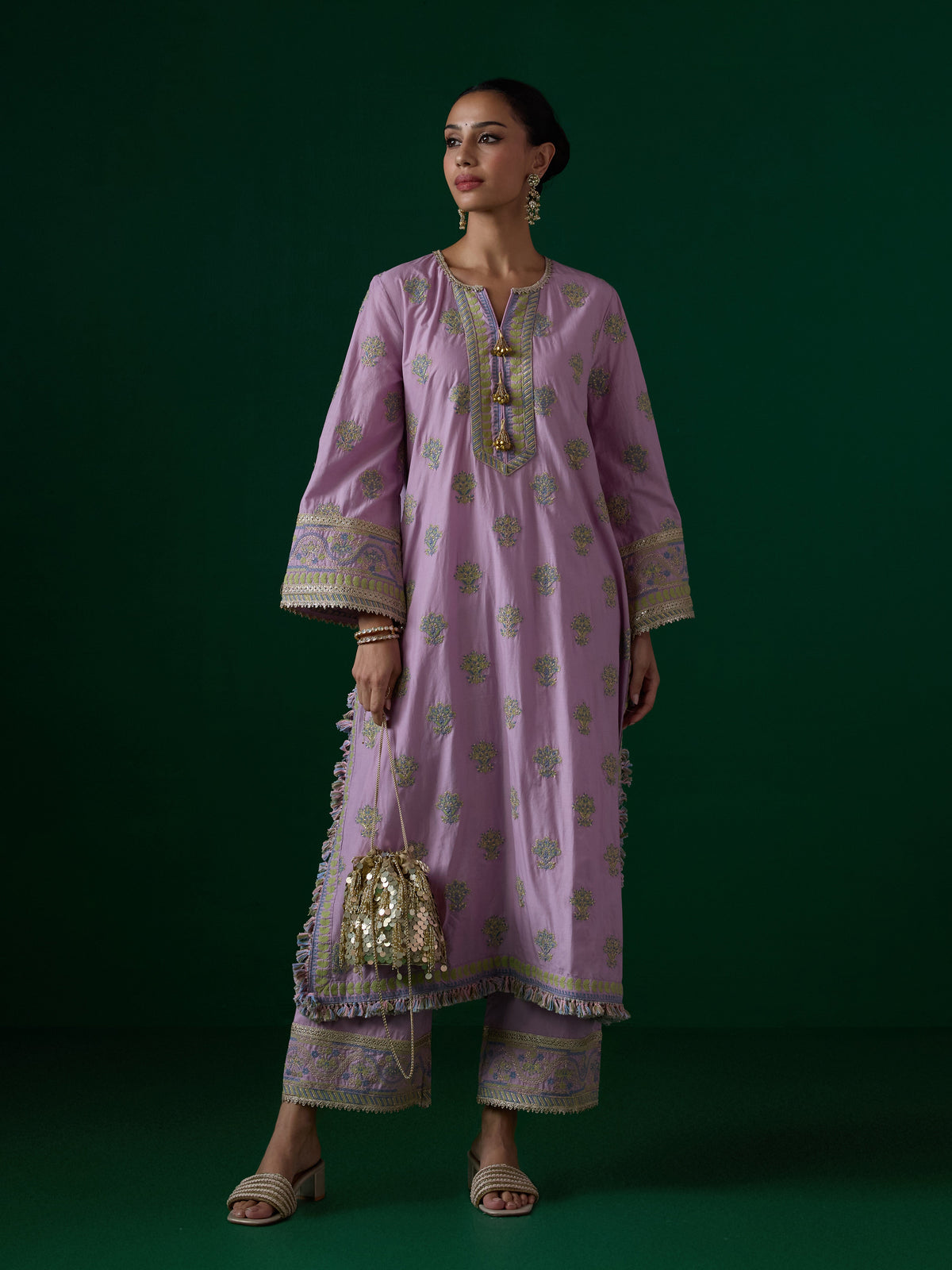 Ophel Supima Cotton Lilac Kurta Set