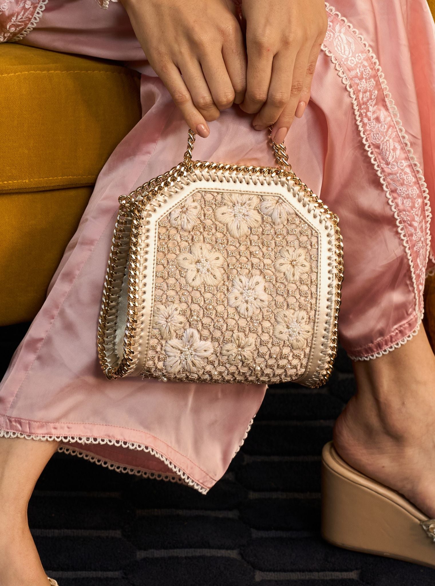 Sabrina Light Gold Handbag