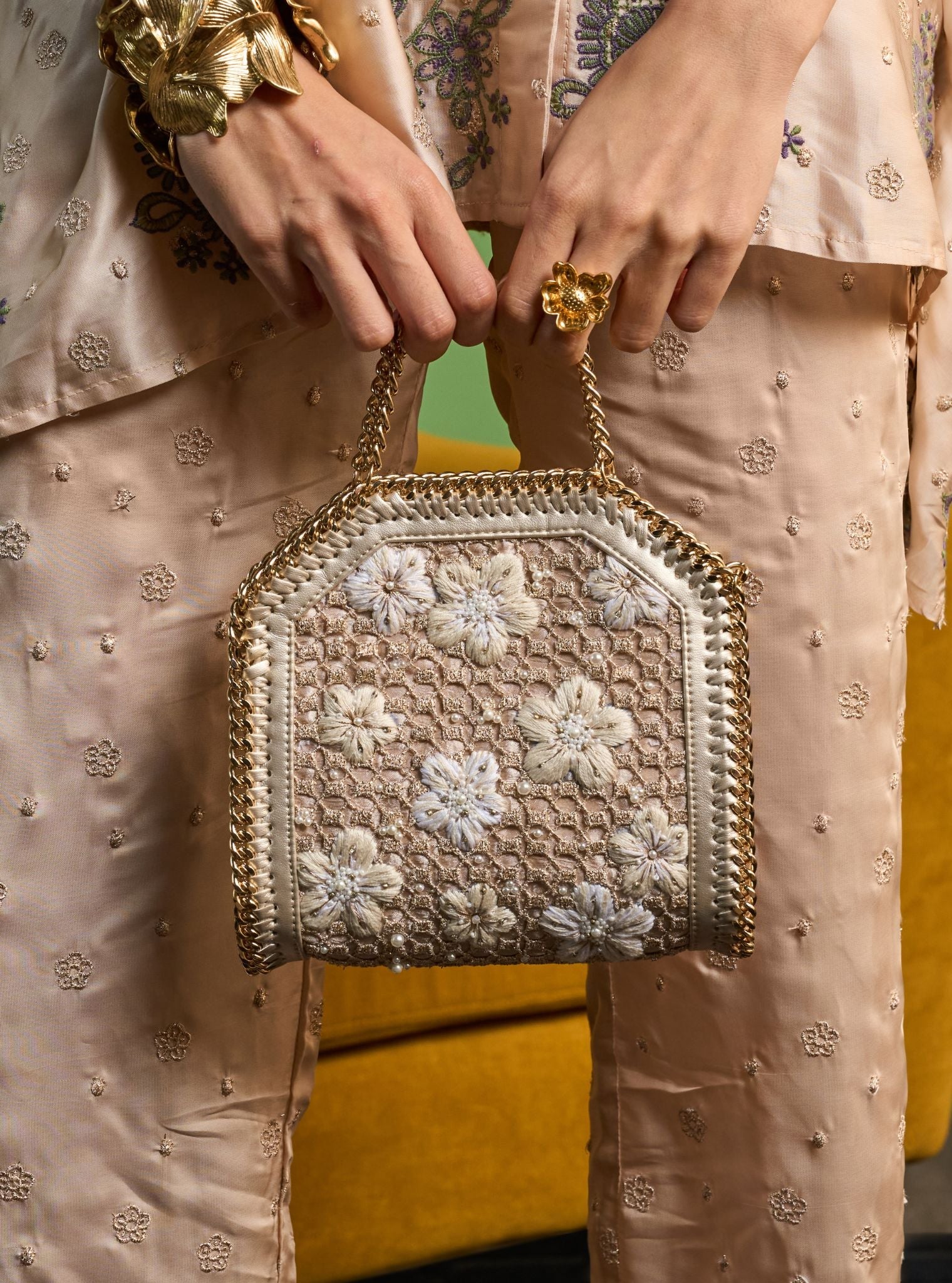 Sabrina Light Gold Handbag