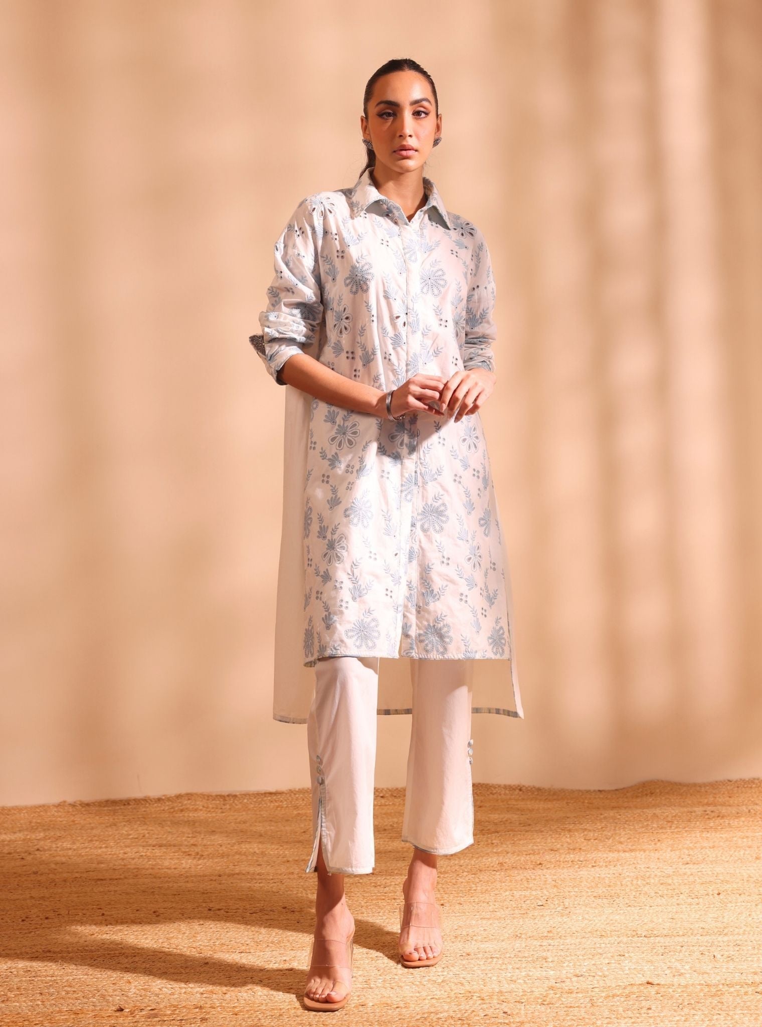 Niva Supima Cotton Stark White Kurta Set