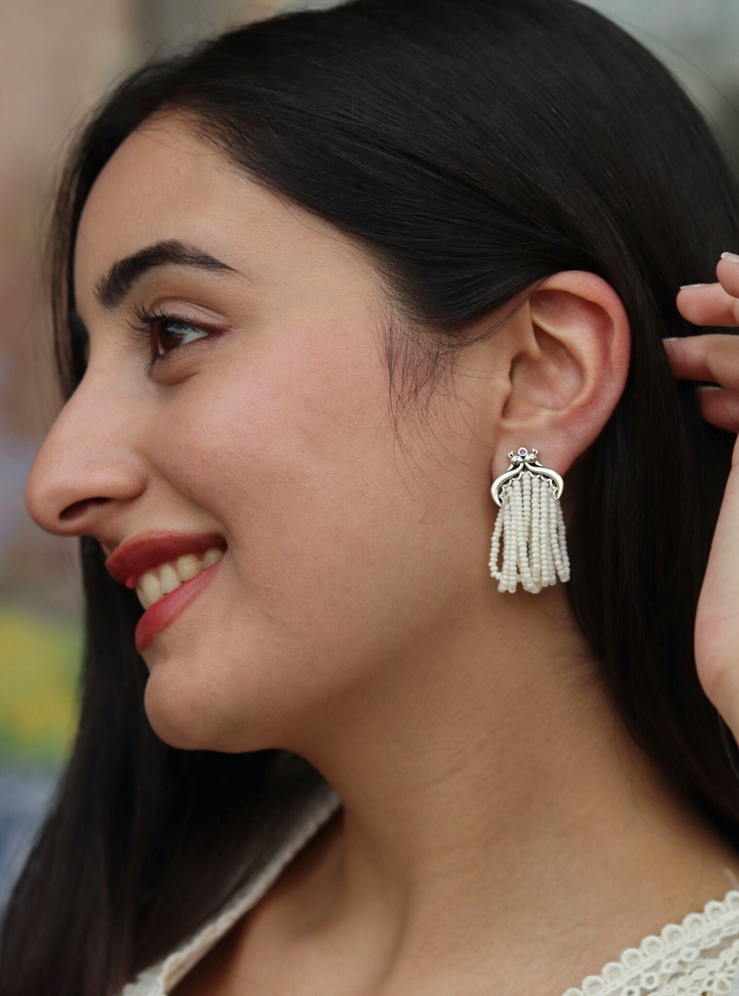 Pure Silver Mayur Earrings